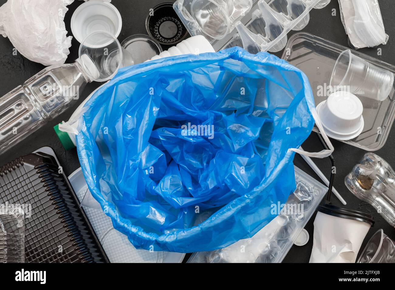 waste management empty plastic bag garbage Stock Photo
