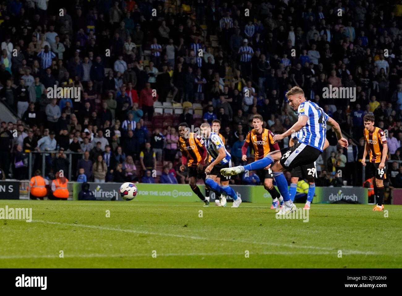 Michael Smith #24 of Sheffield Wednesday scores a penalty to go 1-0 up Stock Photo