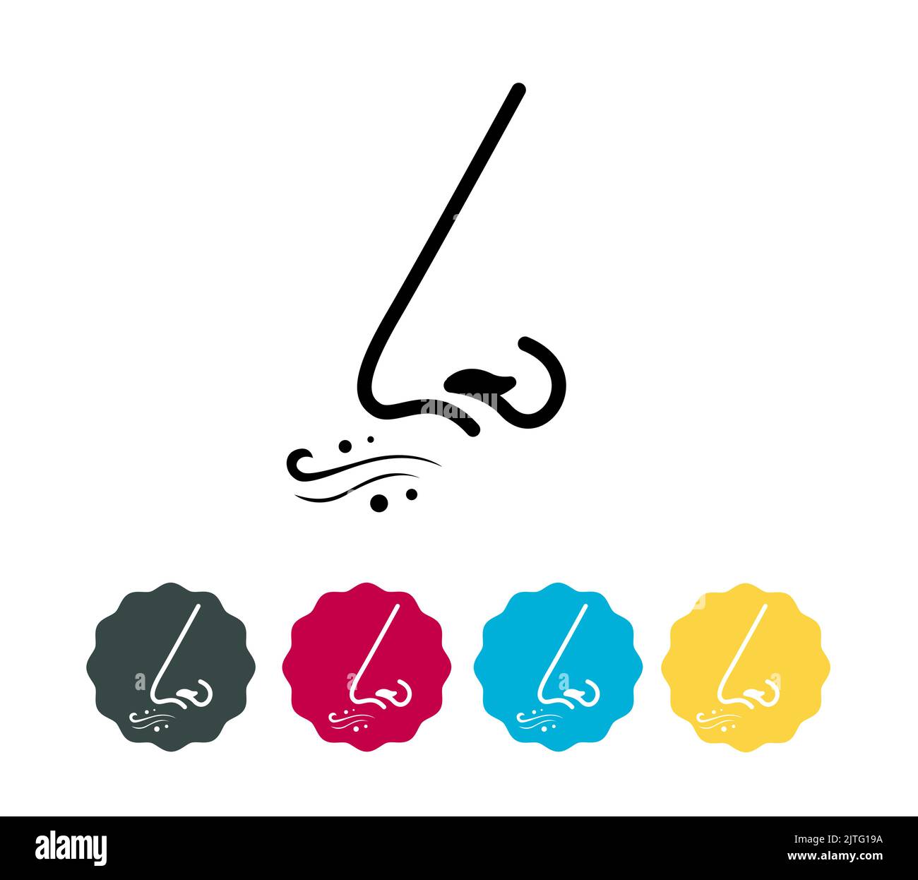 Human Nose Smell and Breathe Stock Illustration as EPS 10 File