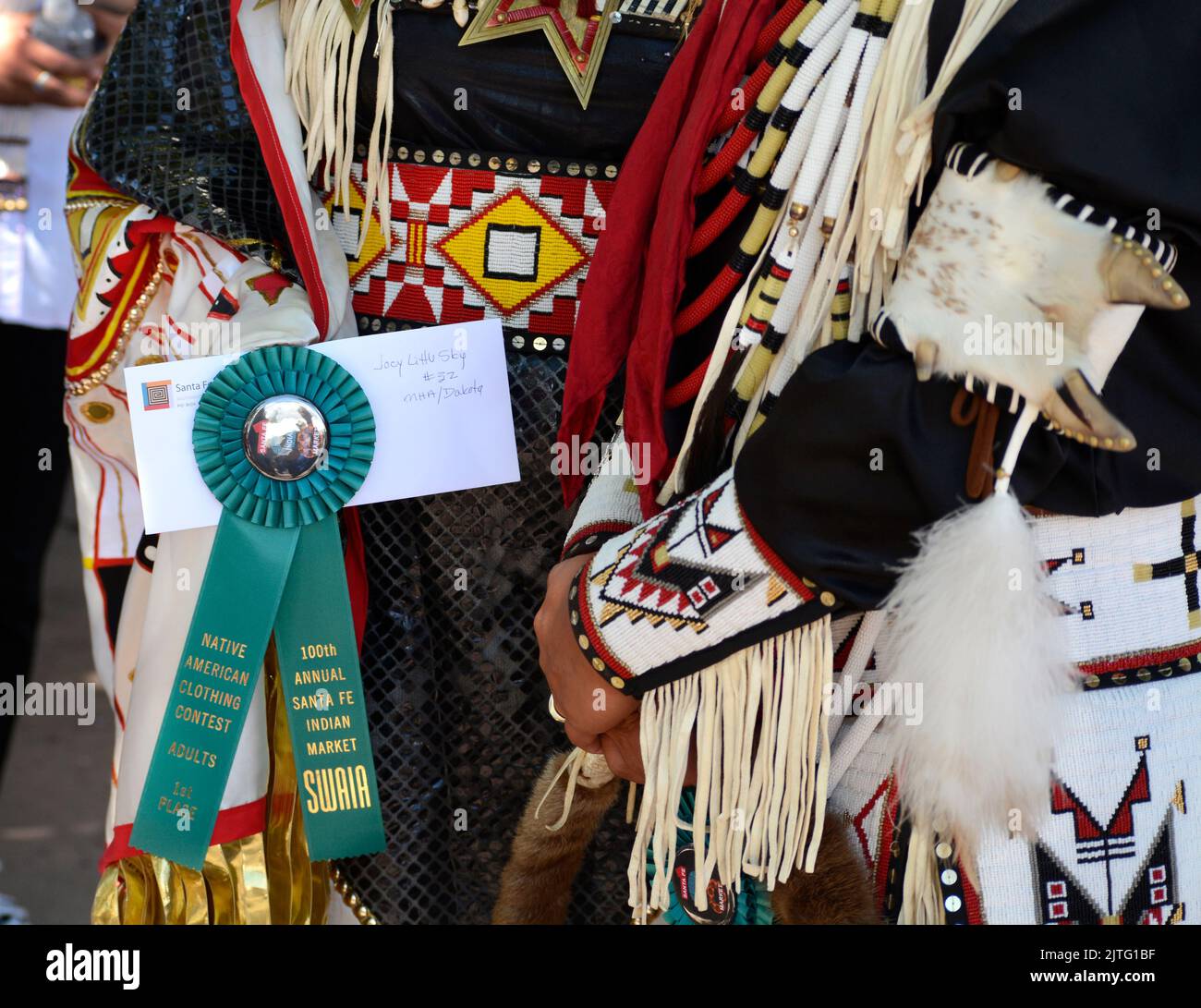 Winners of ribbons at the Native American Clothing Contest at the