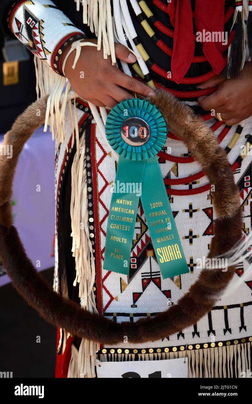 Winners of ribbons at the Native American Clothing Contest at the