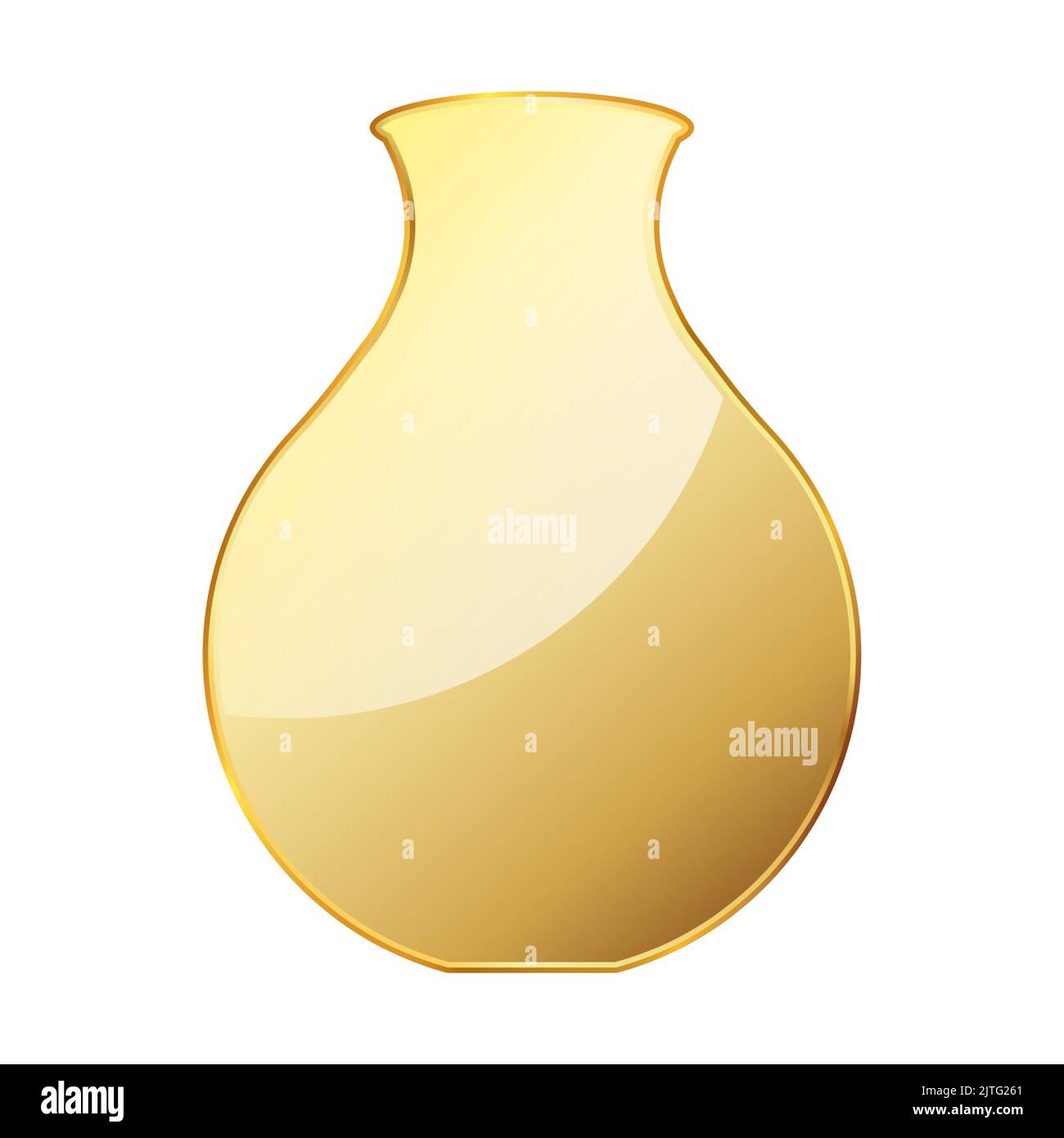 Golden vase. Shiny gold vase isolated on white background. Vector