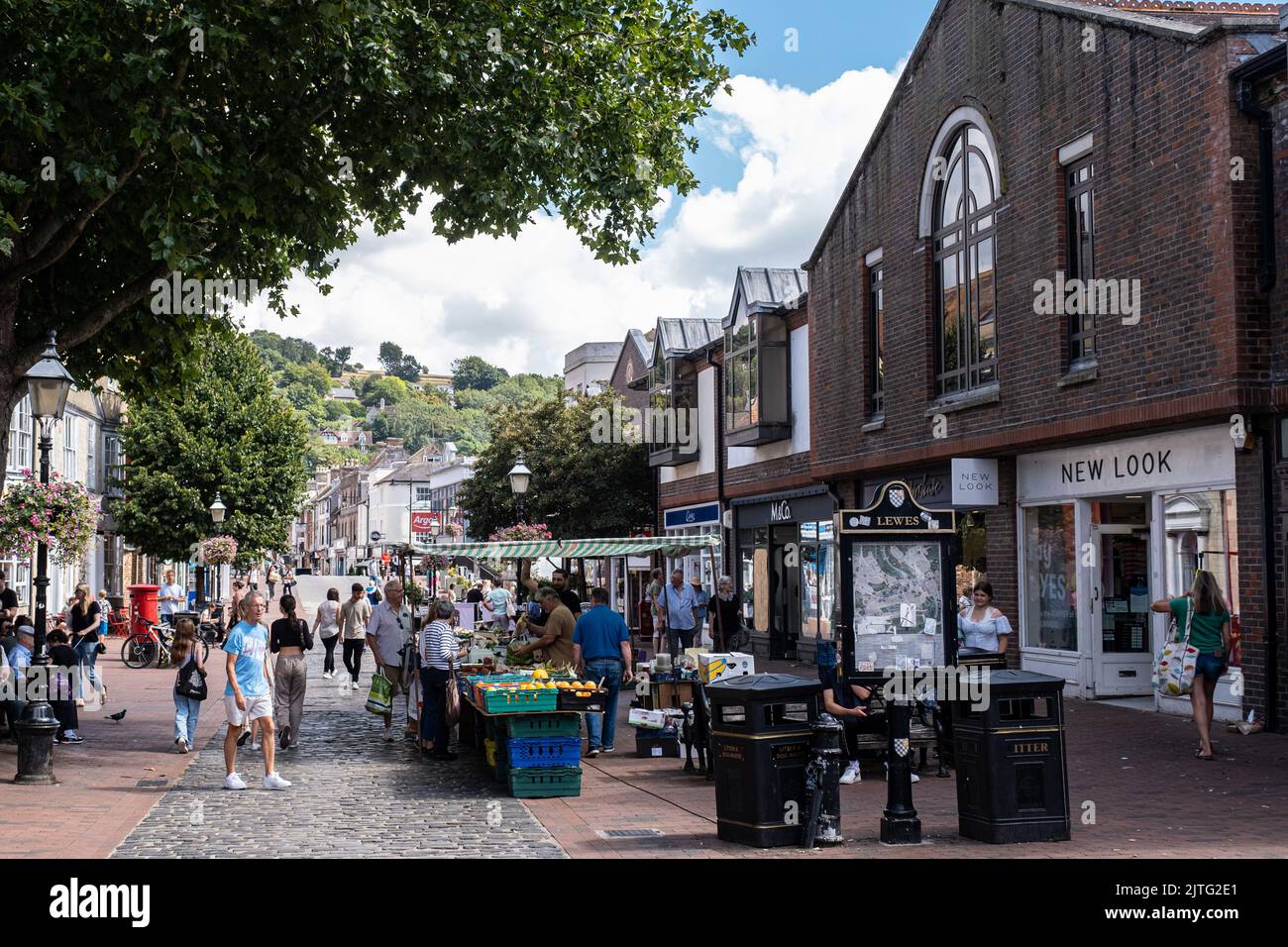 Food Market at Lewes, East Sussex Stock Photo