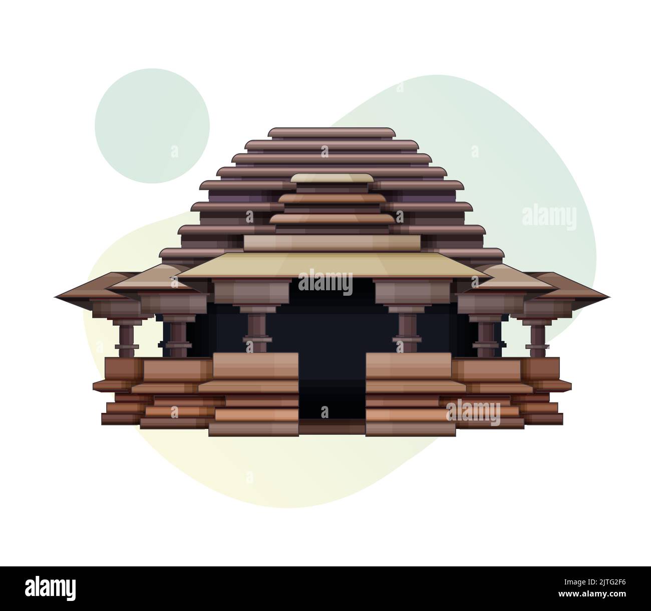 Belgaum City - Kapileshwar Temple -  Icon Illustration as EPS 10 File Stock Vector