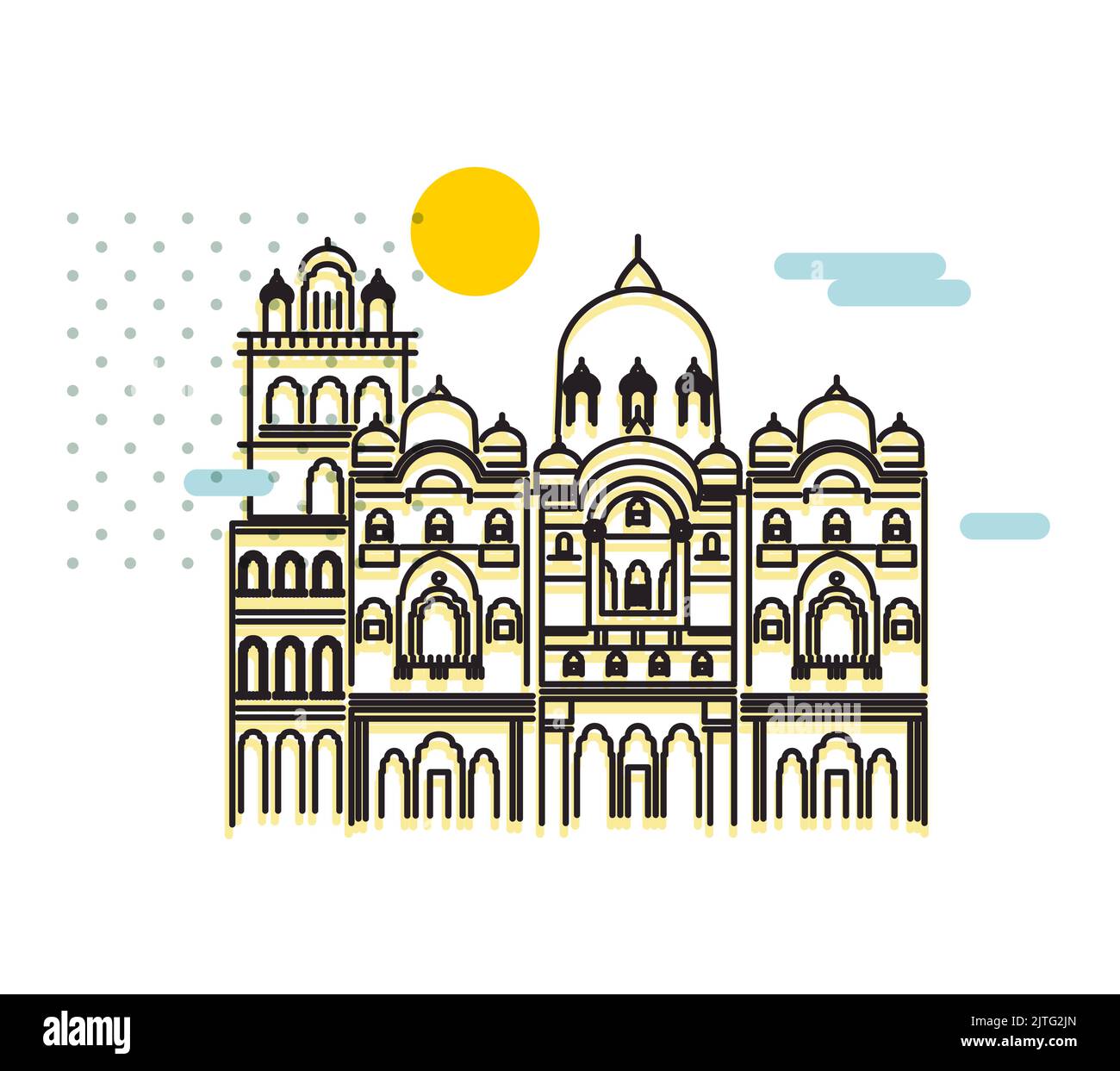 Historical Icon Vadodara City Laxmi Vilas Palace Icon Illustration