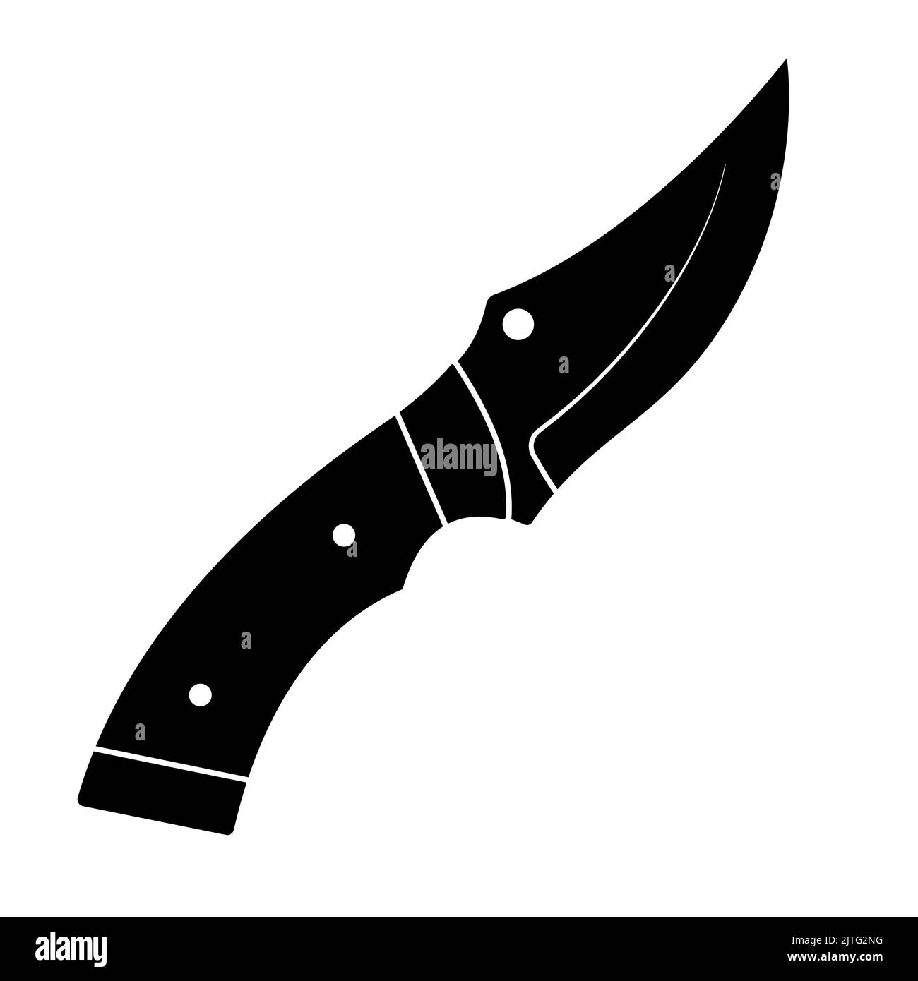 Hunting knife icon. Black knife icon isolated on white background