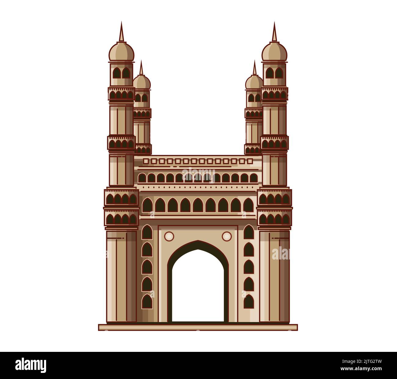 Charminar Hyderabad City Icon Illustration as EPS 10 File Stock
