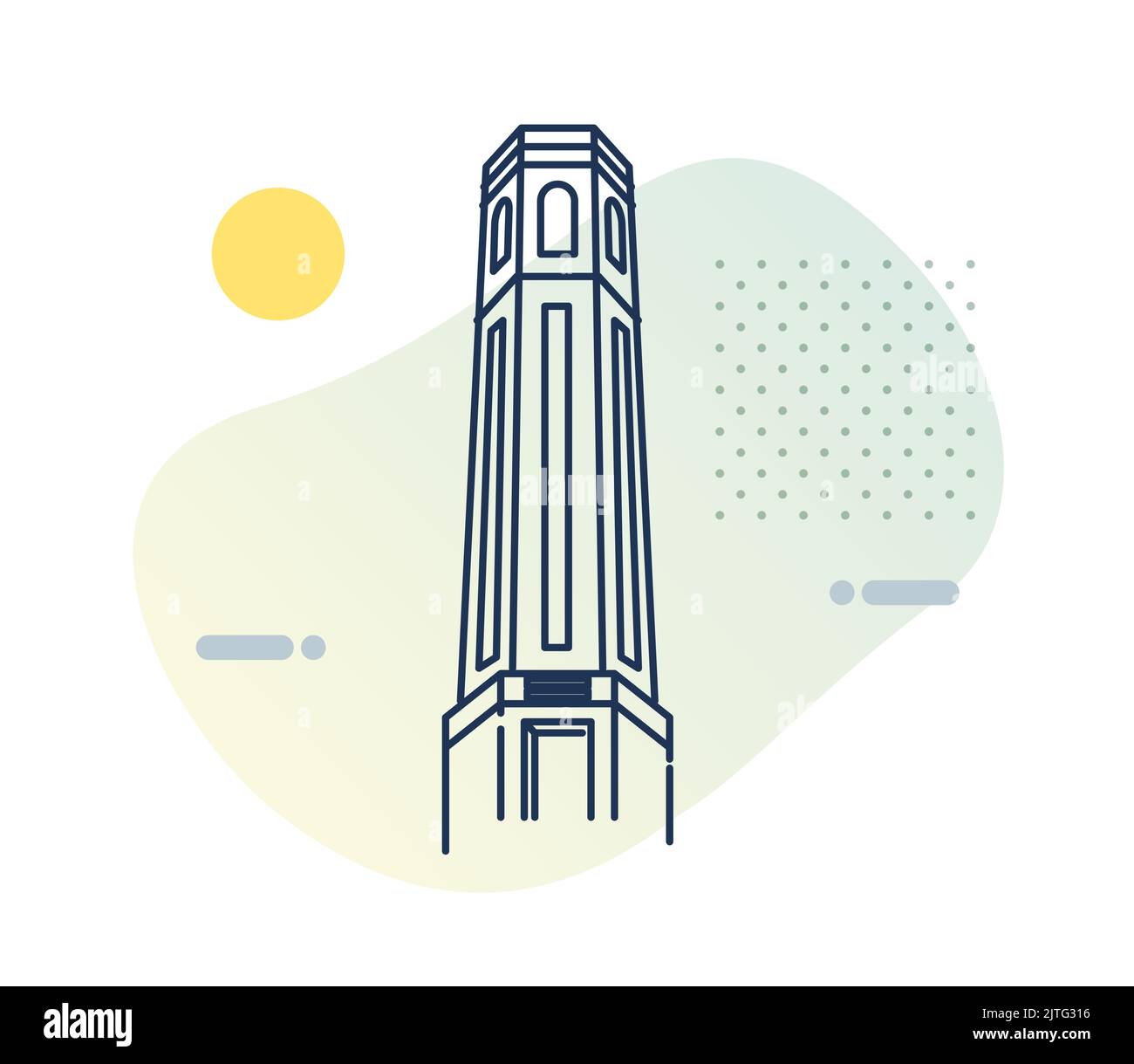 Dehradun City Clock Tower Icon Illustration as EPS 10 File Stock