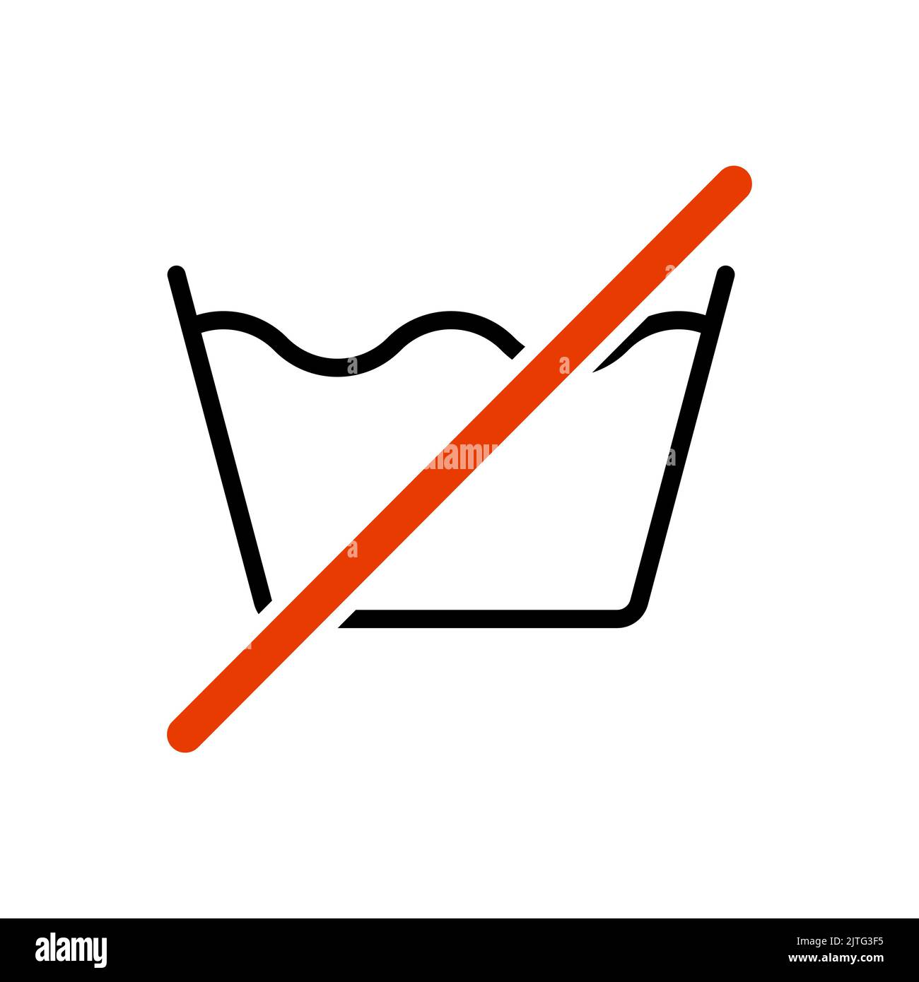 Do not wash icon. Black linear icon. Isolated wash icon. Vector