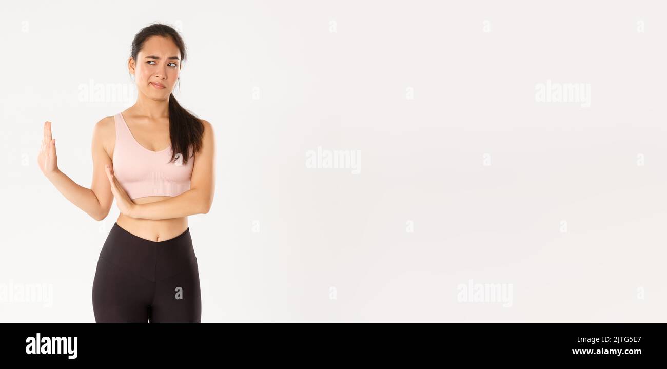 Sport, wellbeing and active lifestyle concept. Displeased and unamused ...