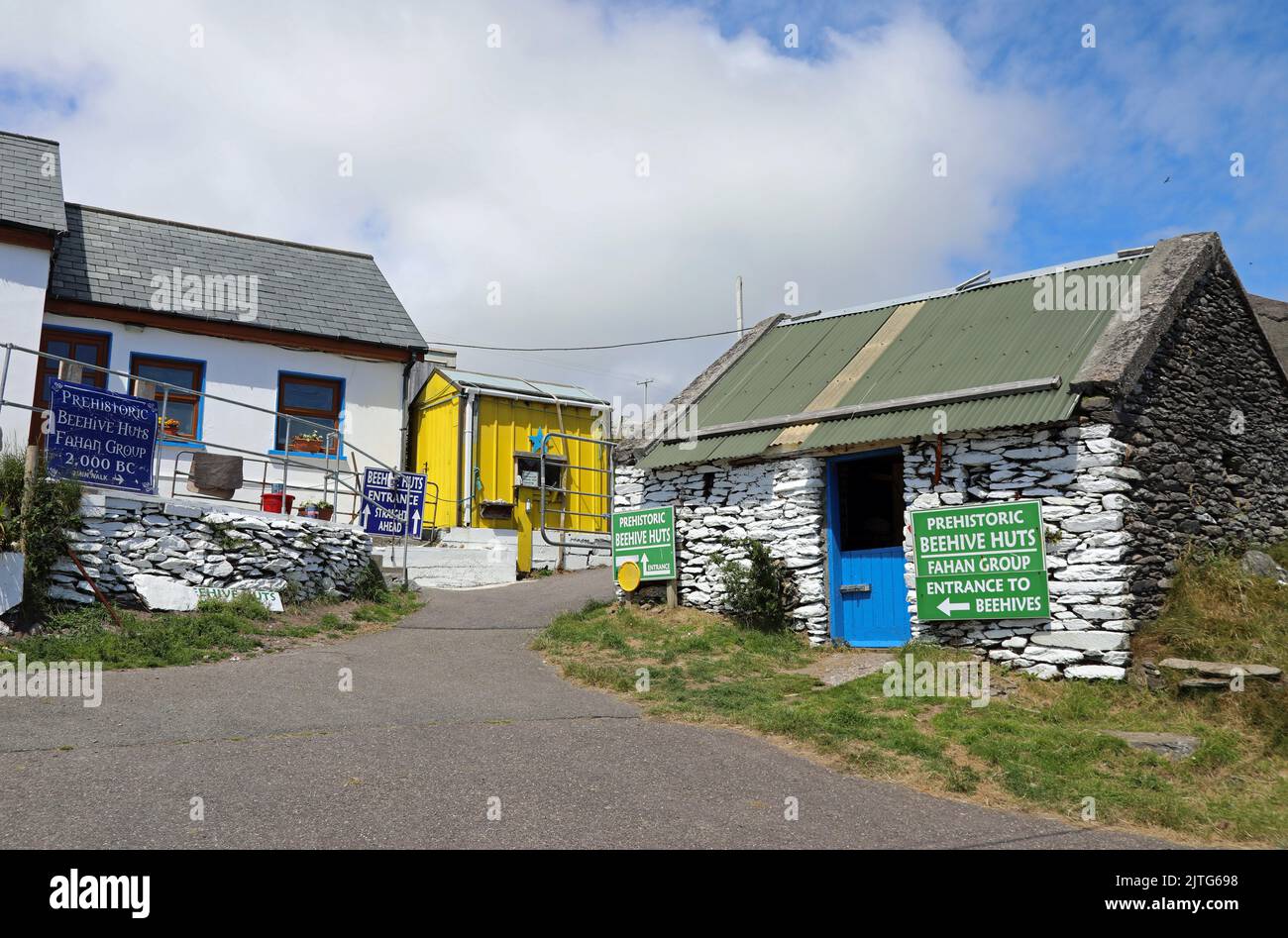 Fahan Group of Beehive Huts in County Kerry Stock Photo