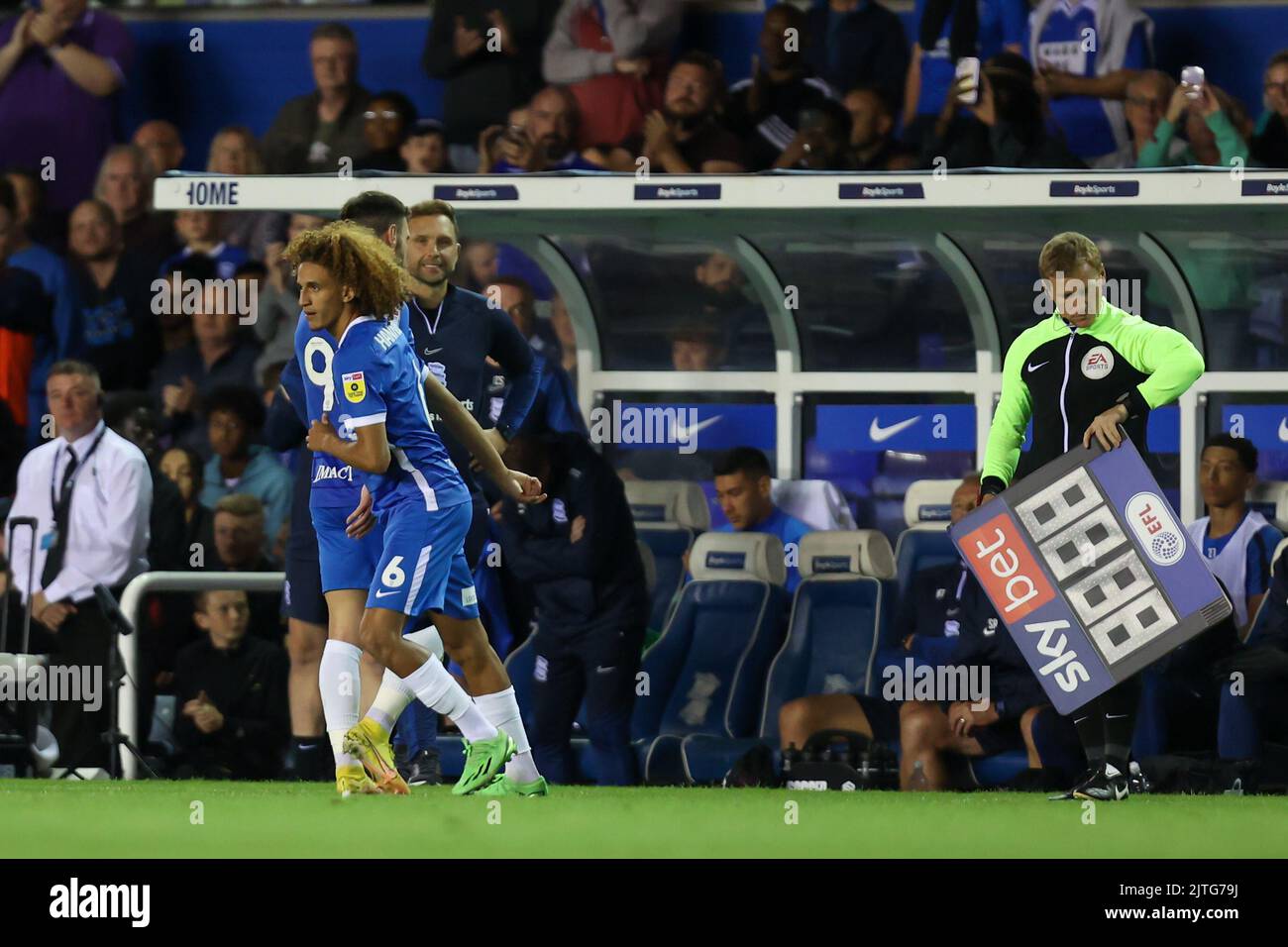 Hannibal Mejbri #6 of Birmingham City comes on for his debut Stock Photo