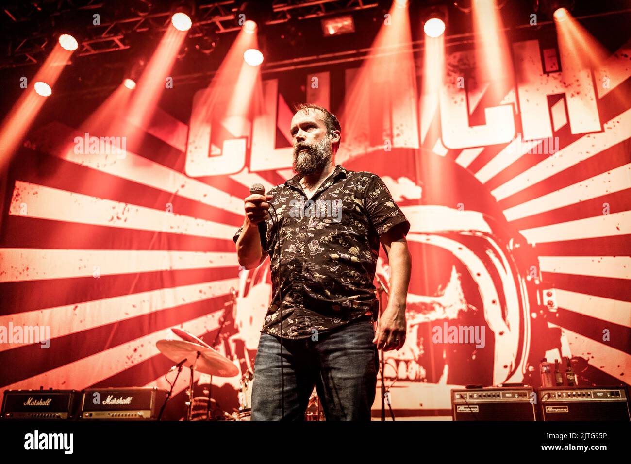 Oslo, Norway. 24th, August 2022. The American rock band Clutch performs a live concert at Sentrum Scene in Oslo. Here singer Neil Fallon is seen live on stage. (Photo credit: Gonzales Photo - Terje Dokken). Stock Photo