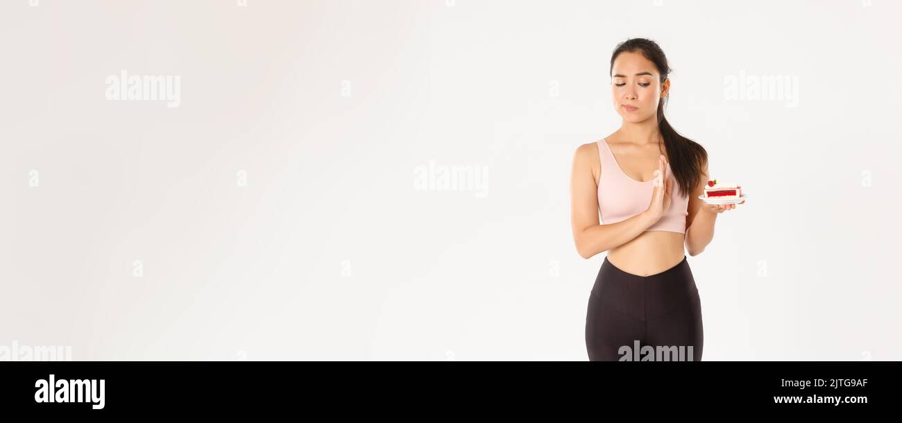 Active lifestyle, fitness and wellbeing concept. Determined asian girl