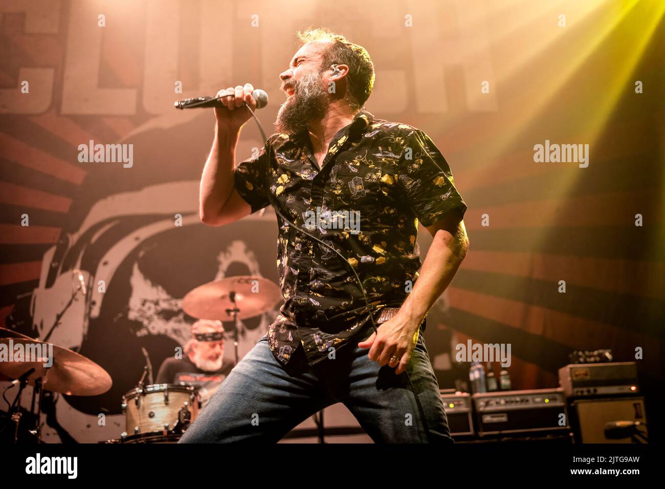 Oslo, Norway. 24th, August 2022. The American rock band Clutch performs a live concert at Sentrum Scene in Oslo. Here singer Neil Fallon is seen live on stage. (Photo credit: Gonzales Photo - Terje Dokken). Stock Photo