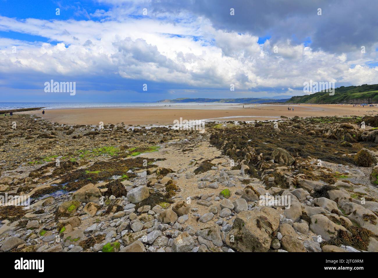 Benllech Sand at low tide, Isle of Anglesey, Ynys Mon, North Wales, UK. Stock Photo