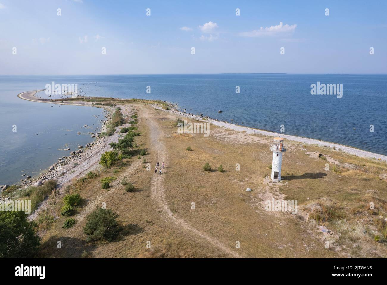Coastline and an old lighthouse in northern Estonia Stock Photo