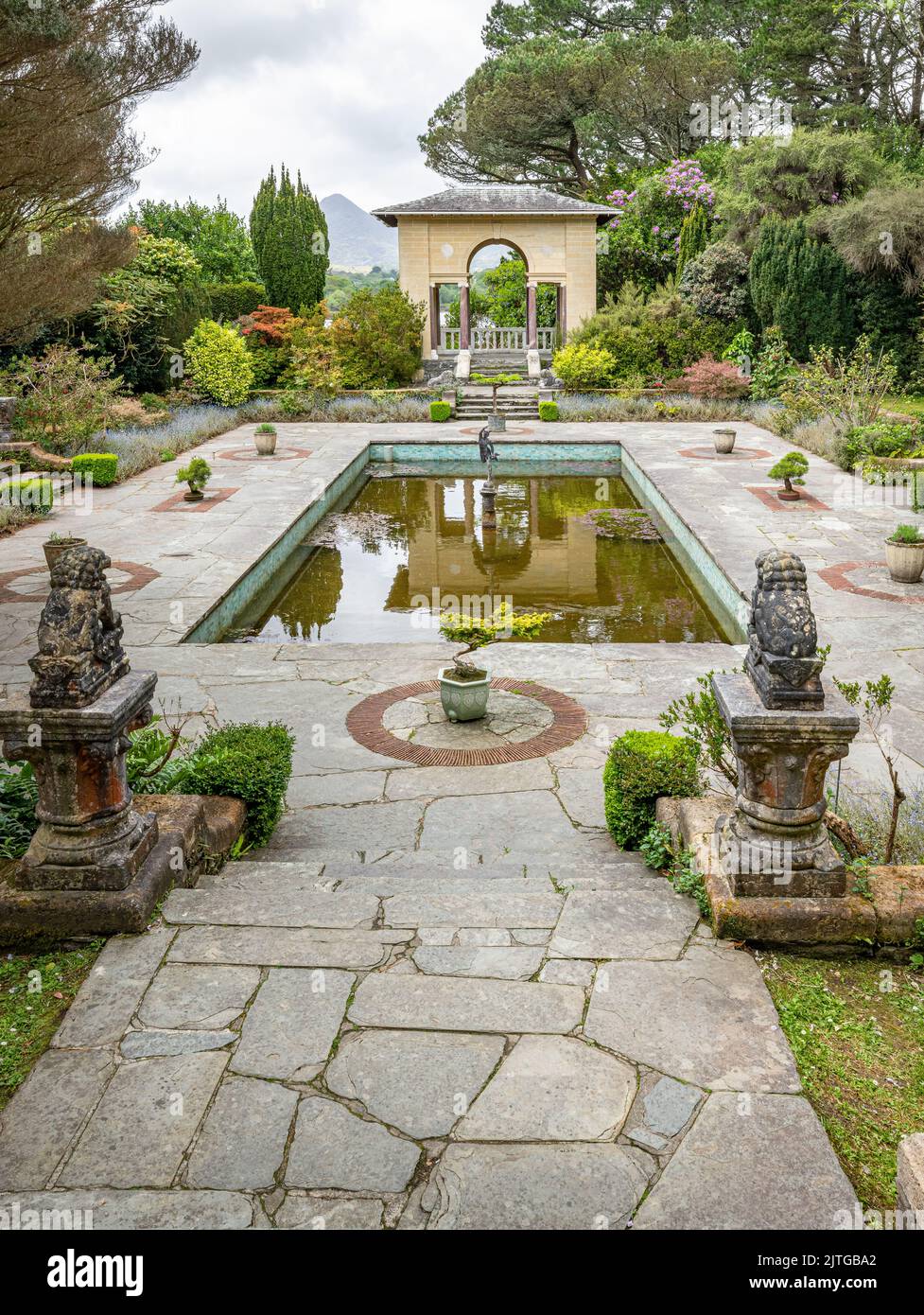 The pond in the Italian garden on  Garinish Island, County Cork, Ireland Stock Photo