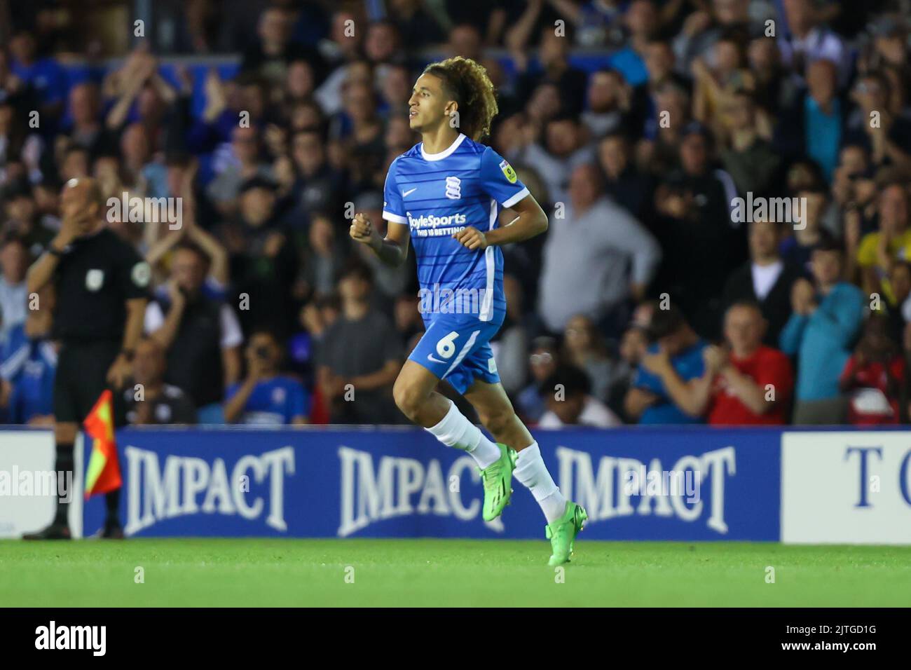 Hannibal Mejbri #6 of Birmingham City  during his debut against Norwich City Stock Photo