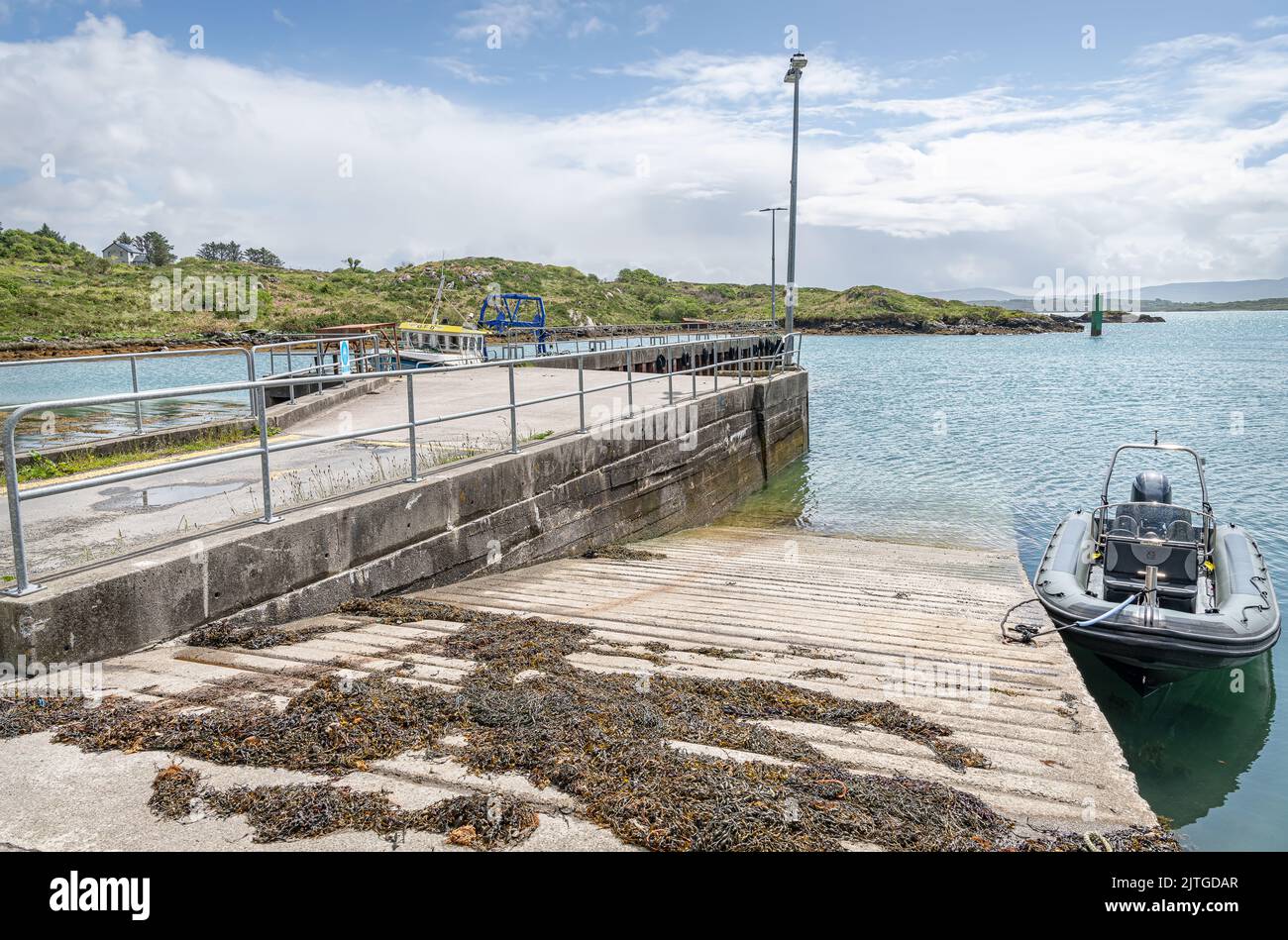 The Pontoon and pier on the Glengarriff road near Castletownbere, County Cork, Ireland Stock