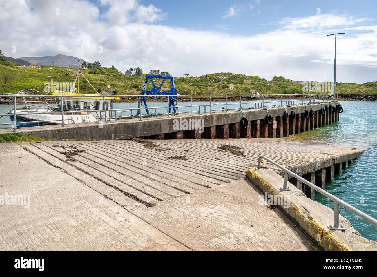 The Pontoon and pier on the Glengarriff road near Castletownbere, County Cork, Ireland Stock Photo