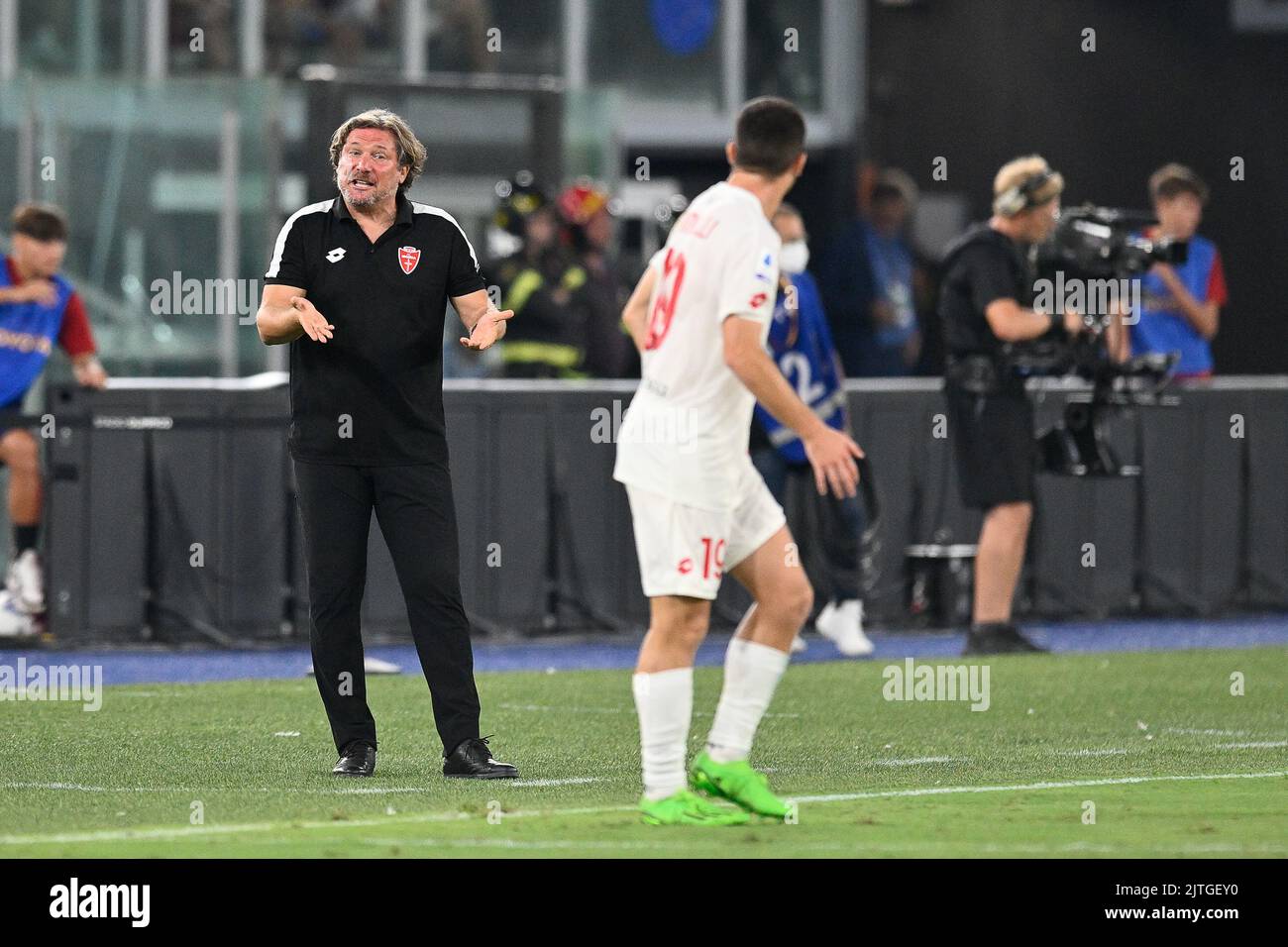 Giovanni Stroppa coach of AC Monza during football Serie A Match, Stadio Olimpico, Roma v Monza, 30 August 2022 (Photo by AllShotLive/Sipa USA) Credit: Sipa USA/Alamy Live News Stock Photo