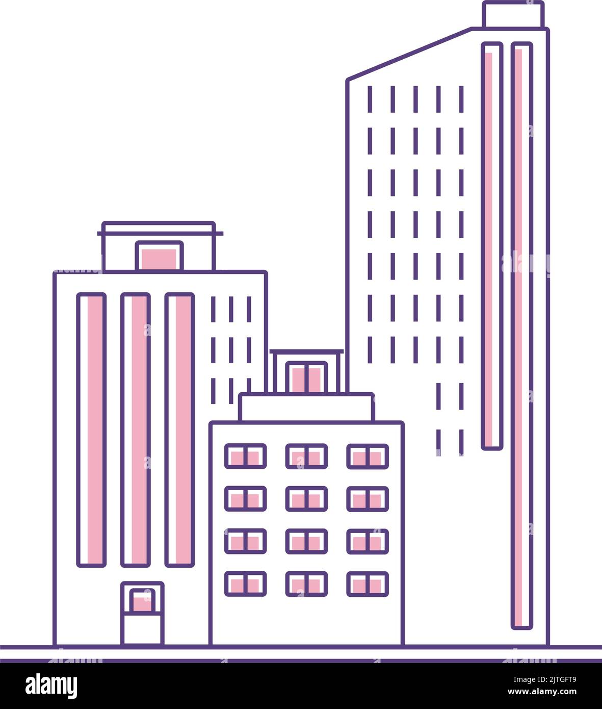 pink buildings city line Stock Vector Image & Art - Alamy