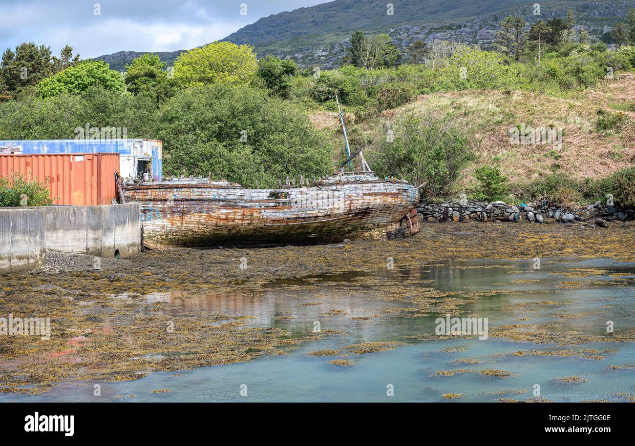 Ship Wreck in Bantry Bay near Castletownbere in County Cork, Ireland Stock Photo