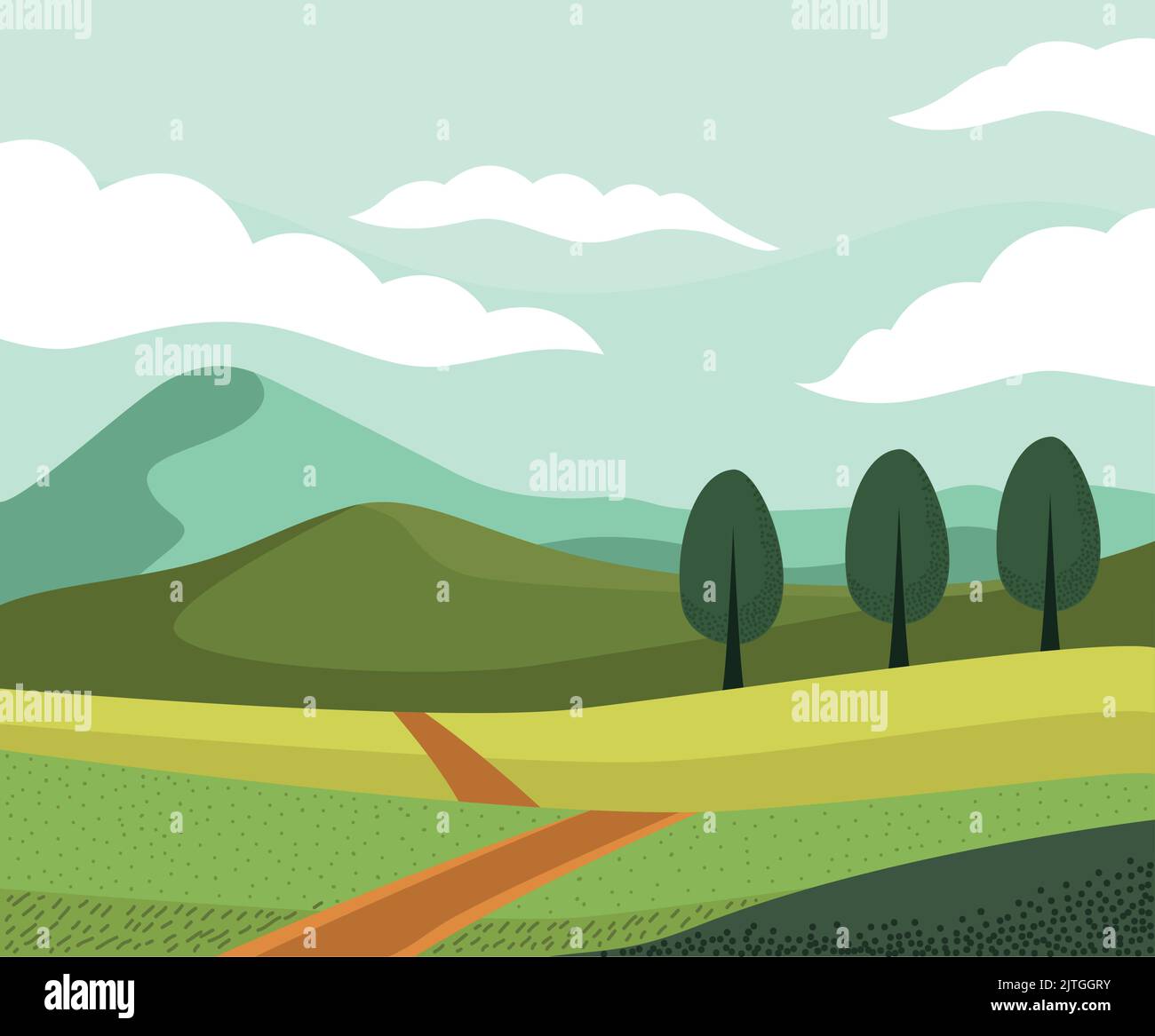 wanderlust landscape with highway Stock Vector Image & Art - Alamy
