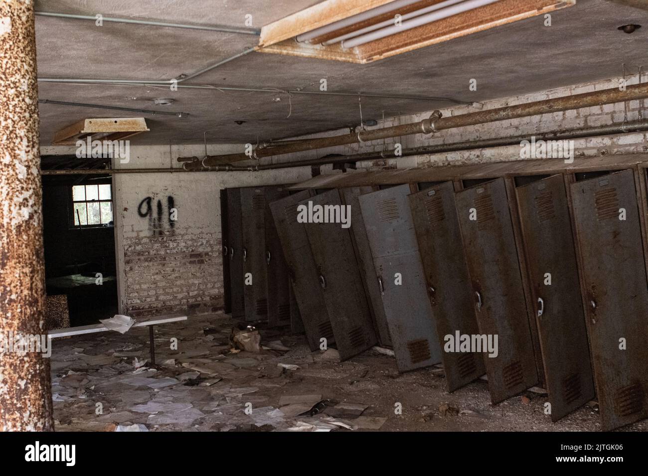 Abandoned Locker Room Stock Photo - Alamy