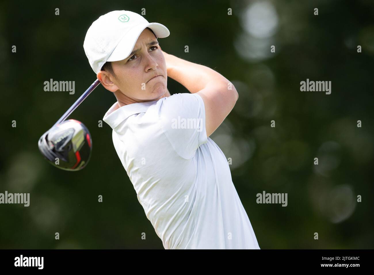 August 25, 2022: Dewi Weber of the Netherlands tees off at the first hole  during opening round of the CP Womens Open held at Ottawa Hunt & Golf Club  in Ottawa, Canada.