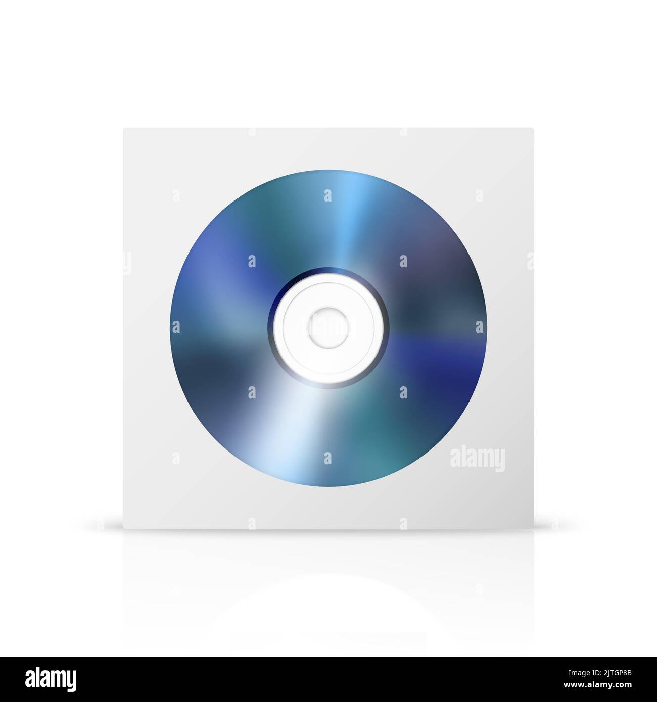 Vector 3d Realistic Blue CD, DVD with Paper Cover, Envelope, Case