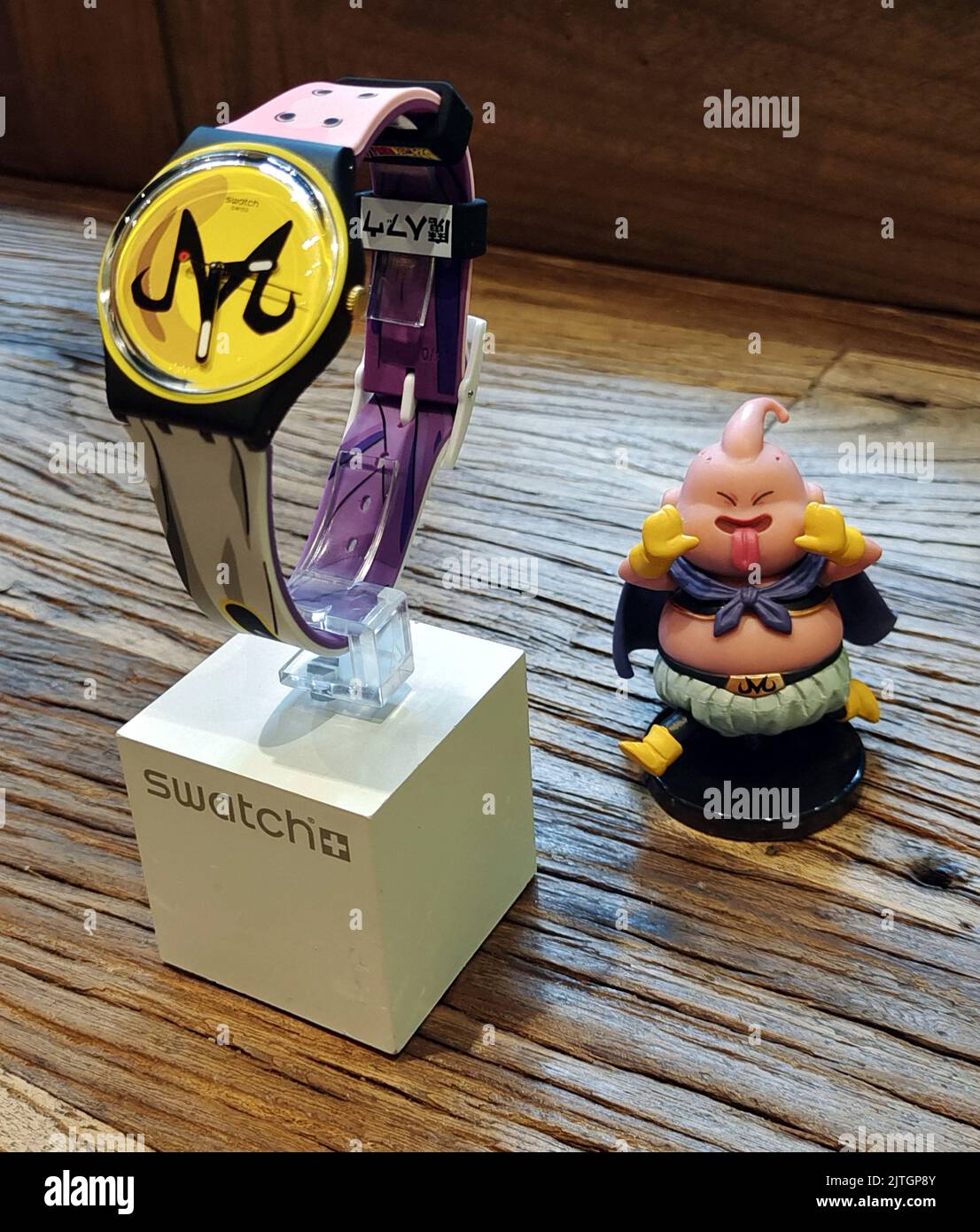 SHANGHAI, CHINA - AUGUST 30, 2022 - The SWATCH X DRAGON BALL Z series co-branded watch products are displayed in Shanghai, China, on Aug 30, 2022. Swi Stock Photo