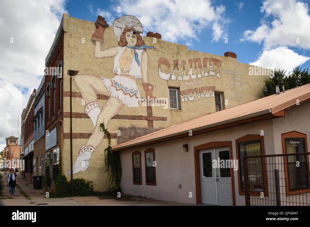 Sign on the building from the movie Red Dawn in downtown Las Vegas, NM