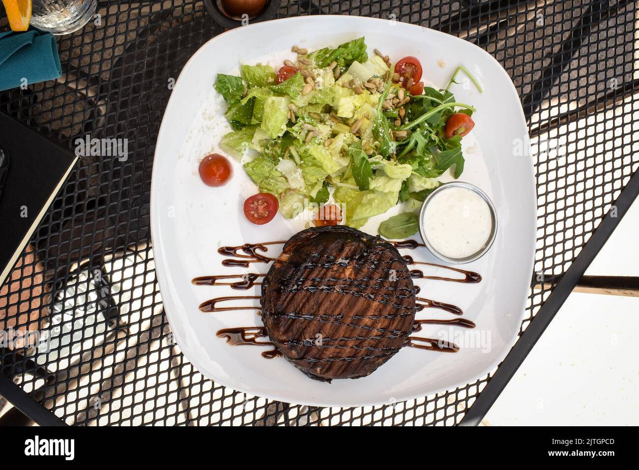 Portobello Panini for lunch a the Plaza Hotel in Las Vegas, New Mexico