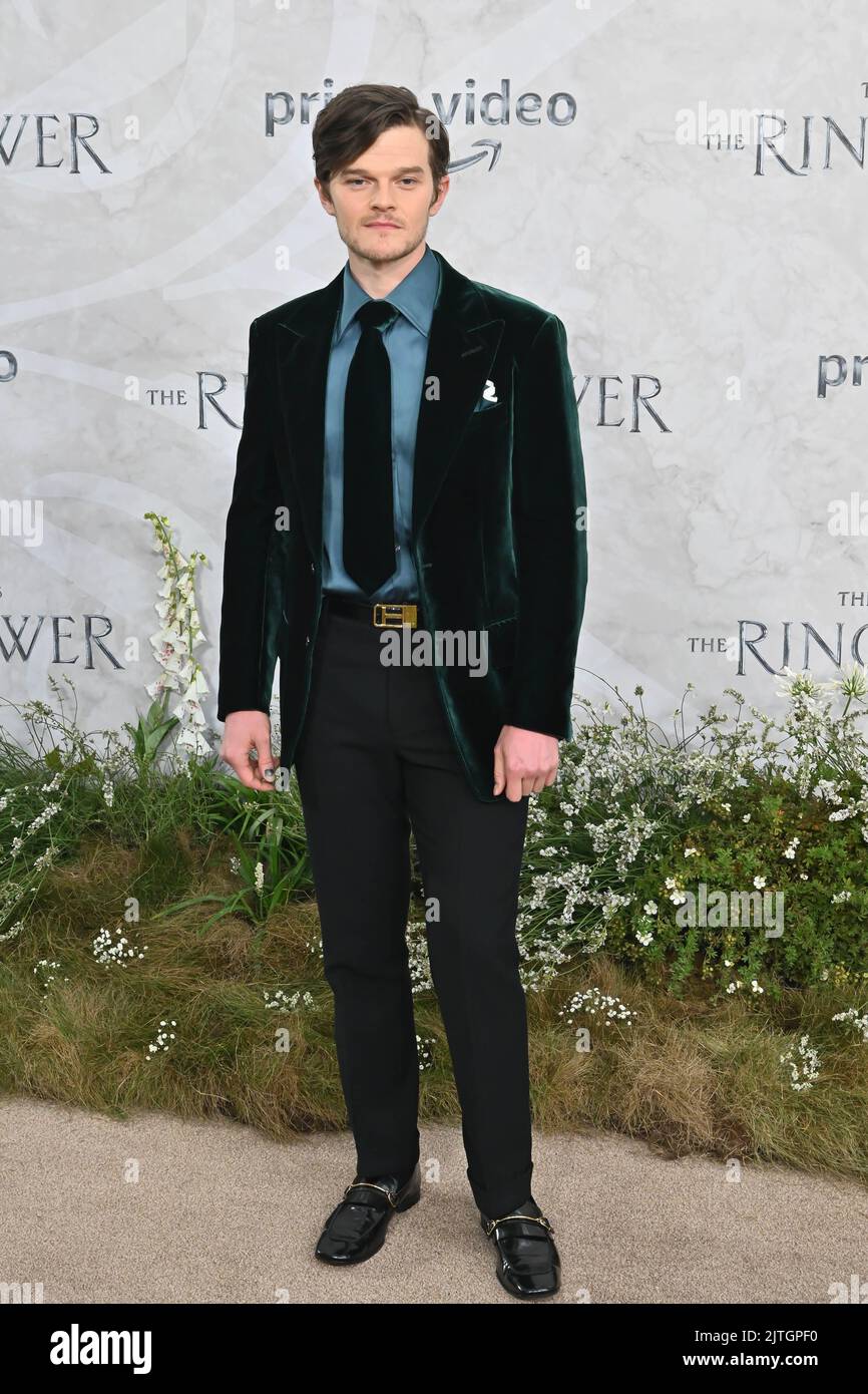 London, UK. - 30th August 2022. Robert Aramayo arrives at The Lord of the Rings: The Rings of Power' TV show premiere at the ODEON Luxe West End, Leicester square, London, UK. - 30th August 2022. Stock Photo