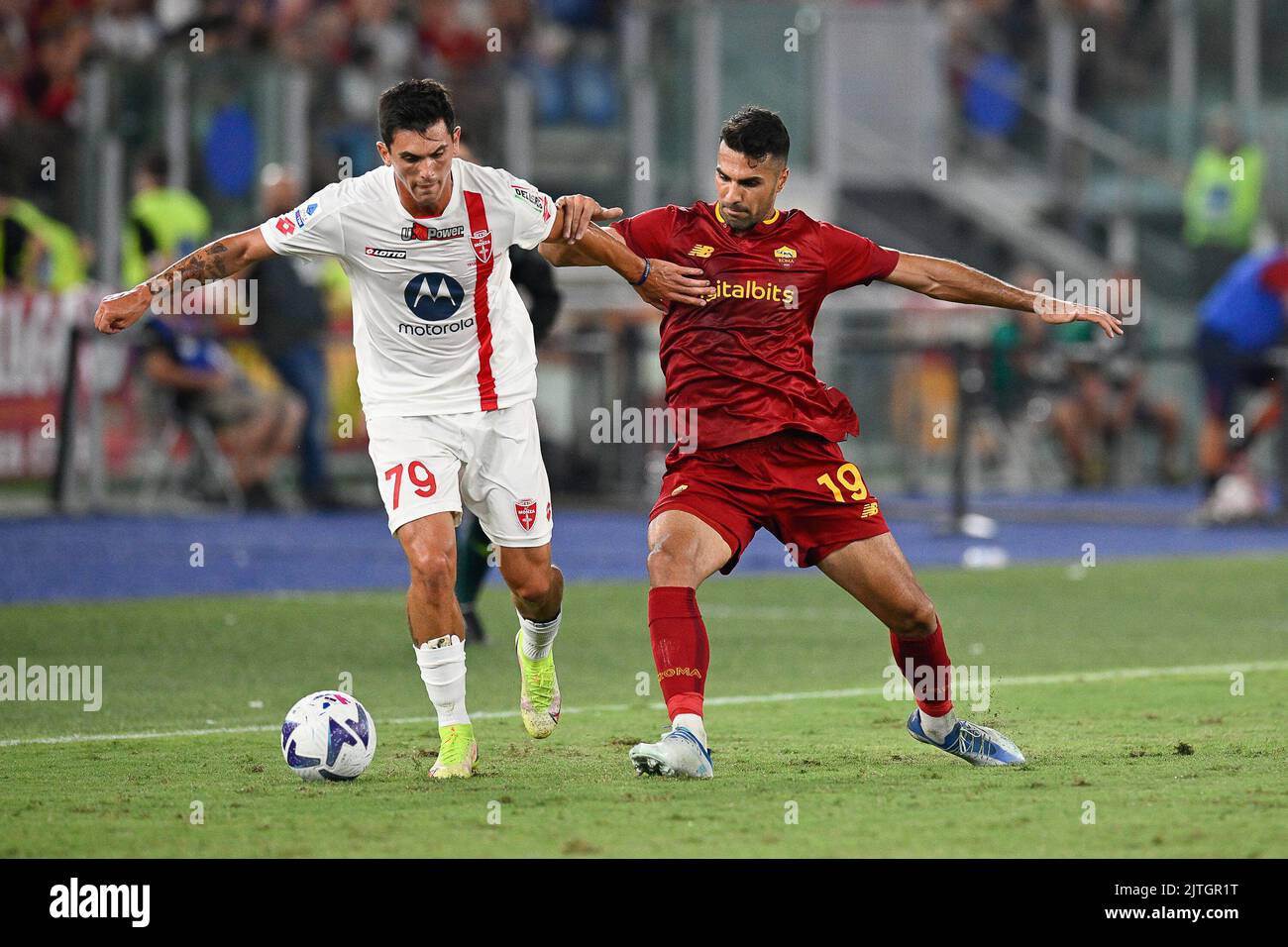 Rome, Italy, 30 AUG, 2022 Salvatore Molina of AC Monza and Zeki Celik