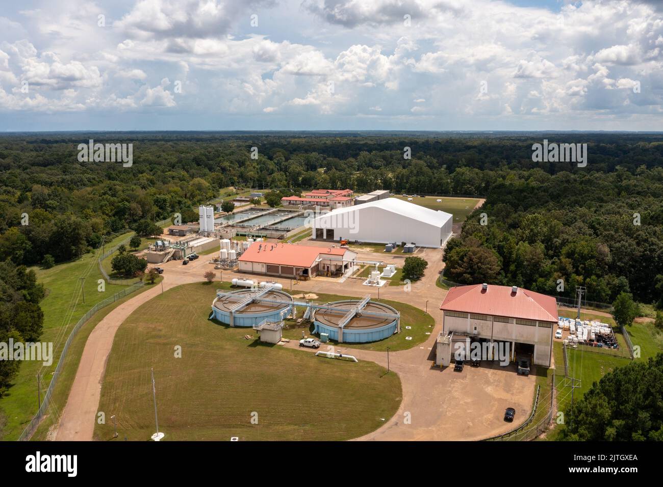 Jackson, MS - August 30, 2022: The O.B. Curtis Water Treatment Facility for the City of Jackson, Mississippi Stock Photo