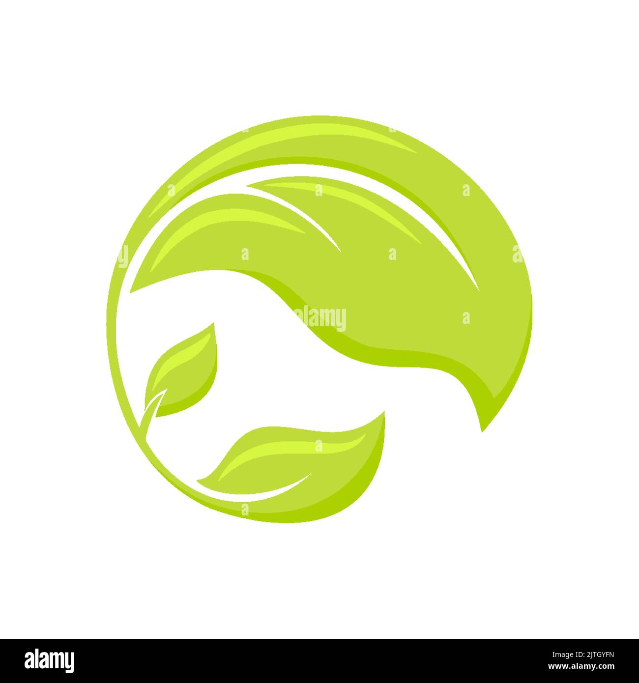 Eco logo green nature conservation greenery flat. Green brand saving