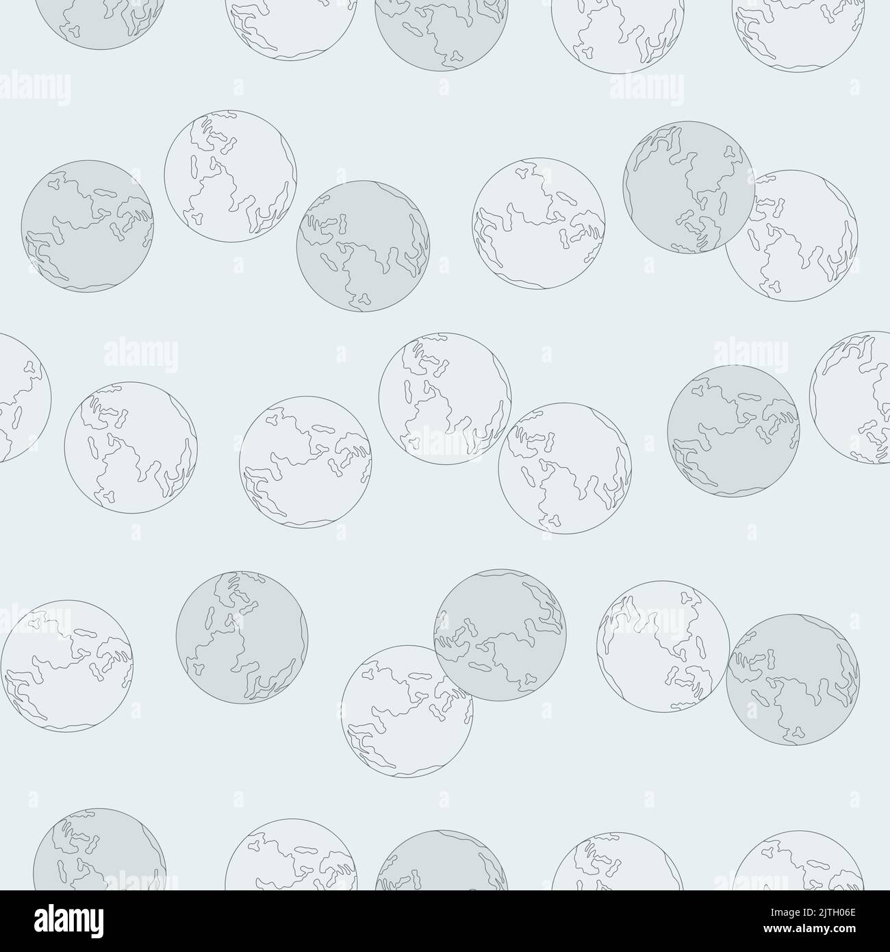 Planet earth engraved seamless pattern. Vintage sphere of world in hand drawn style. Sketch texture for fabric, wallpaper, textile, print, title, wrap Stock Vector