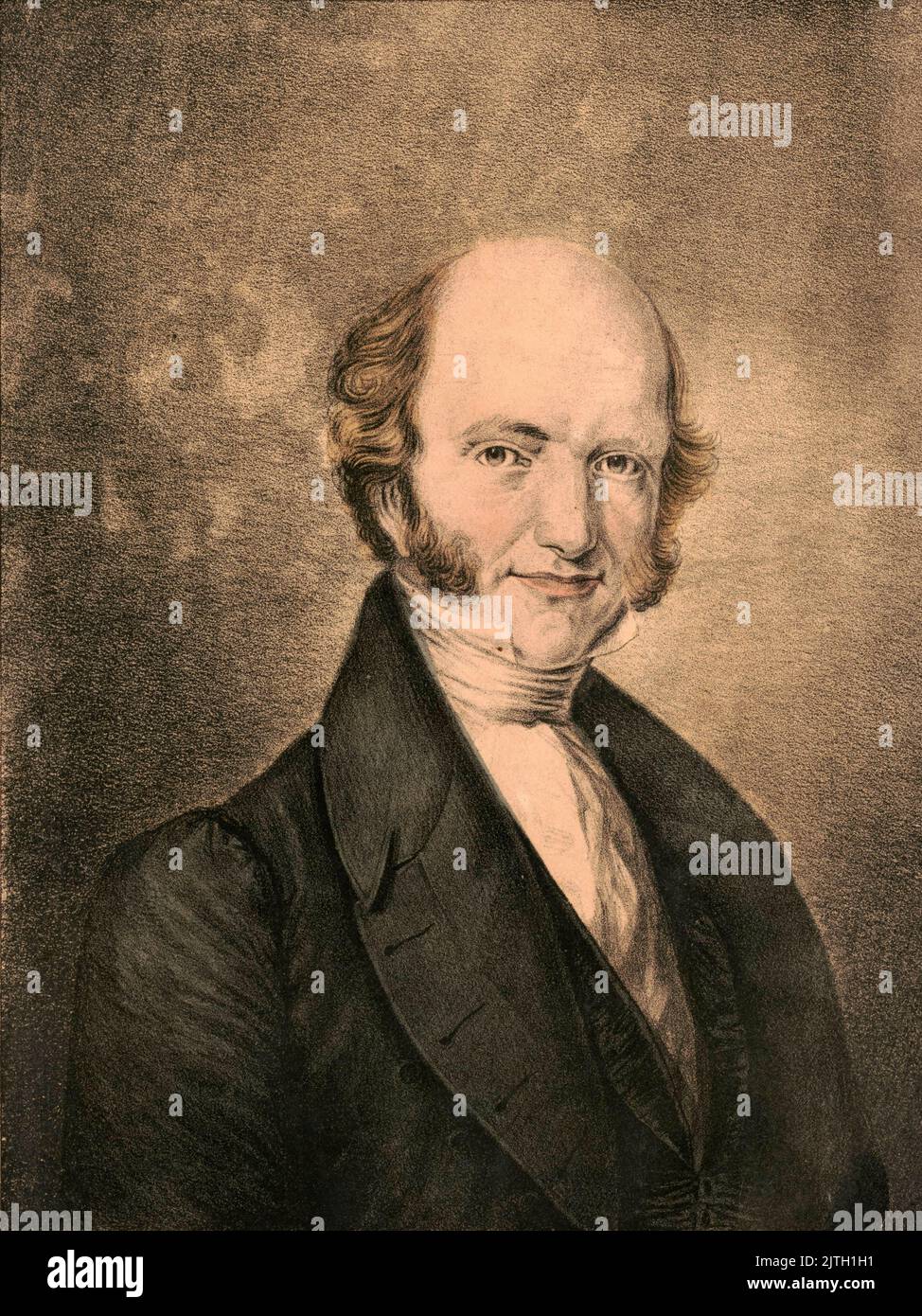 A portrait of President Martin van Buren. Martin van Buren was the eighth president of the USA. Stock Photo
