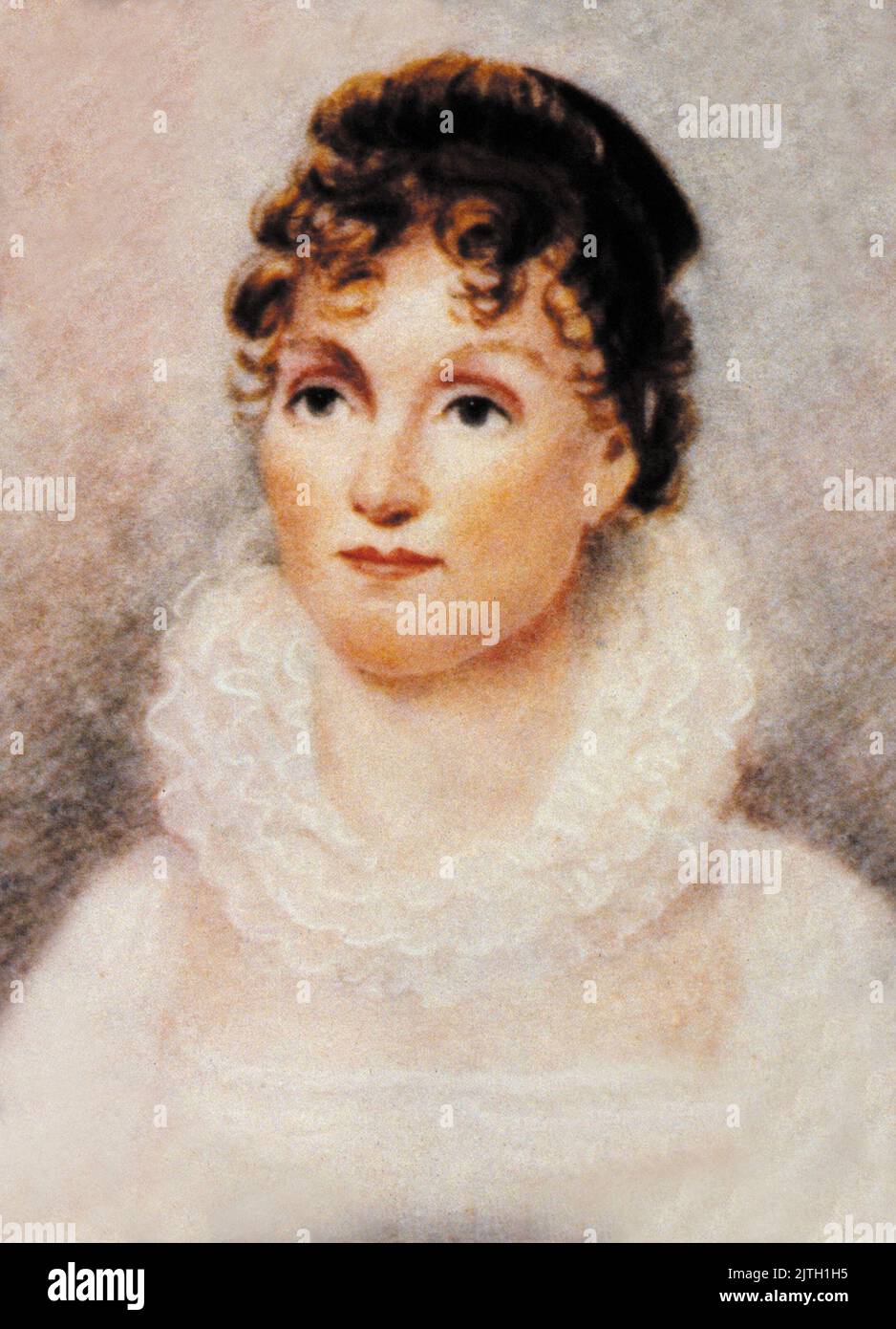 A portrait of President Martin Van Buren's wife Hannah Van Buren (née Hannah van Hoes. She died young from TB and never served as First Lady. Van Buren never remarried and his daughter in law Angelica Singleton Van Buren served as his First Lady. Stock Photo