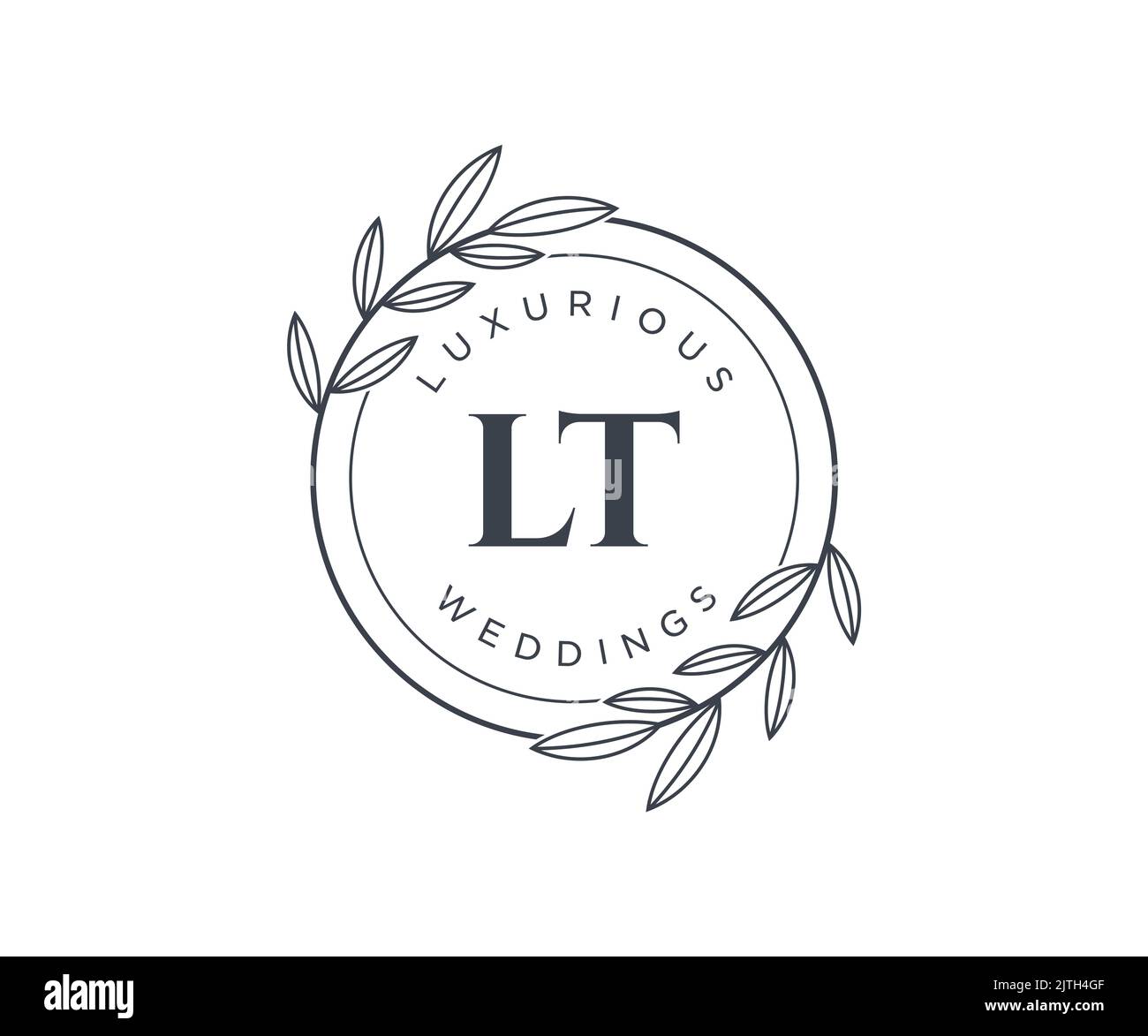 LT Initials letter Wedding monogram logos template, hand drawn modern ...