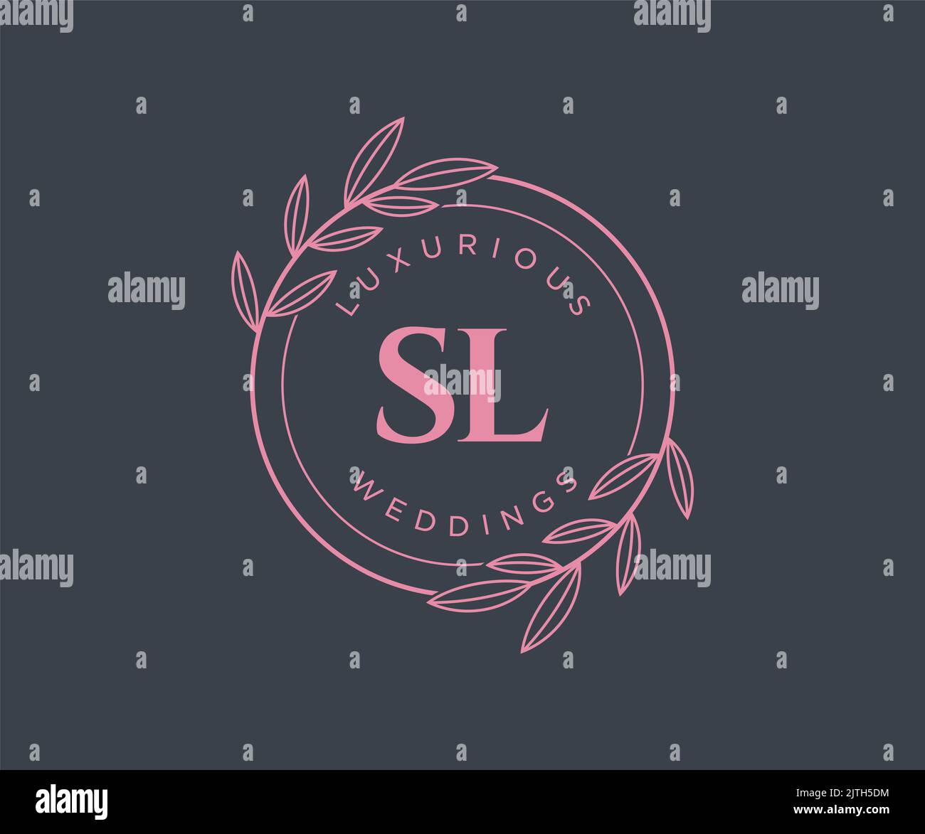 SL Initials letter Wedding monogram logos template, hand drawn modern minimalistic and floral templates for Invitation cards, Save the Date, elegant Stock Vector
