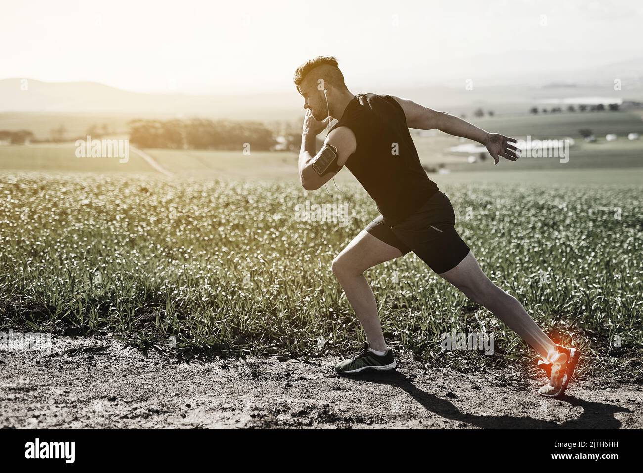 Theres always the risk of injury. Full length shot of a young man ...