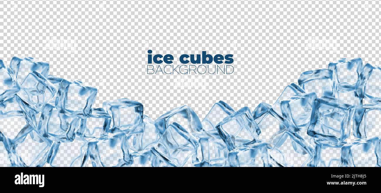 Ice cubes background, crystal ice blocks. Realistic 3d vector blue  transparent frozen water cubes, glass or icy solid crystals. Template for  drink ads with clean square blocks Stock Vector Image & Art 