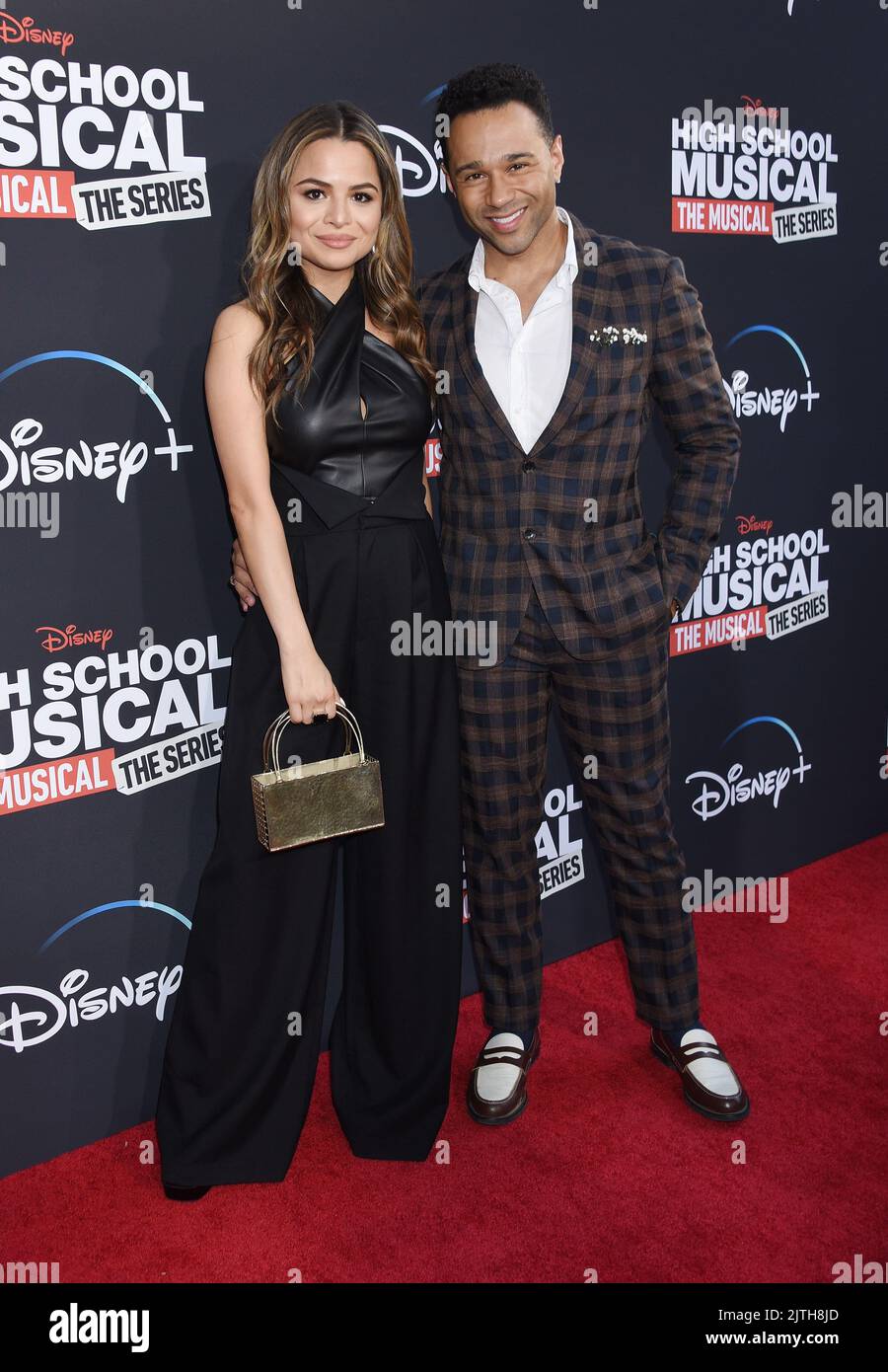 Corbin Bleu and Sasha Clements arriving to the 'High School Musical: The Musical Series' Season 3 Premiere held on July 27, 2022 Burbank, California © Janet Gough / AFF-USA.com Stock Photo