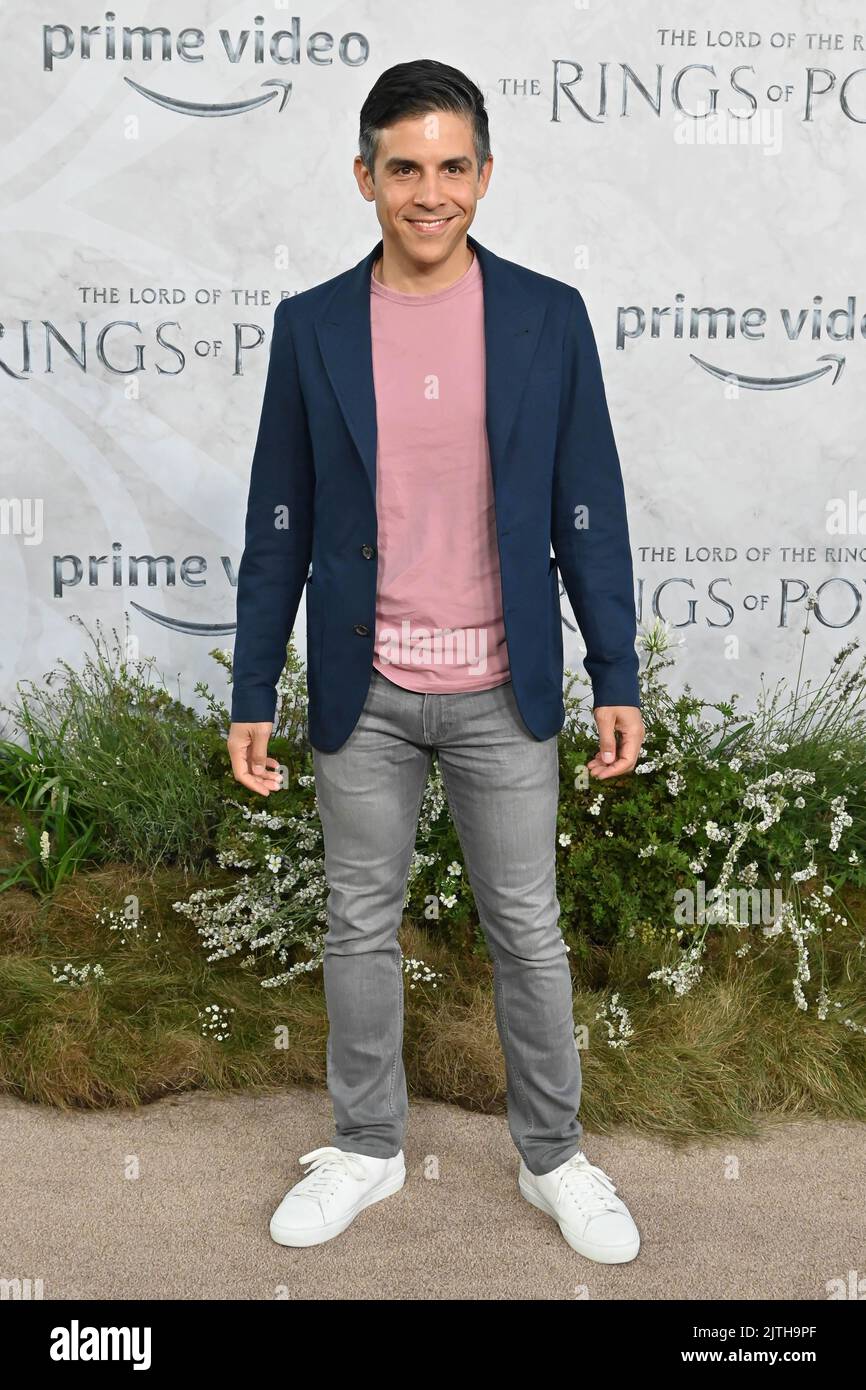 London, UK. - 30th August 2022. Matthew Lopez arrives at The Lord of the Rings: The Rings of Power' TV show premiere at the ODEON Luxe West End, Leicester square, London, UK. - 30th August 2022. Stock Photo