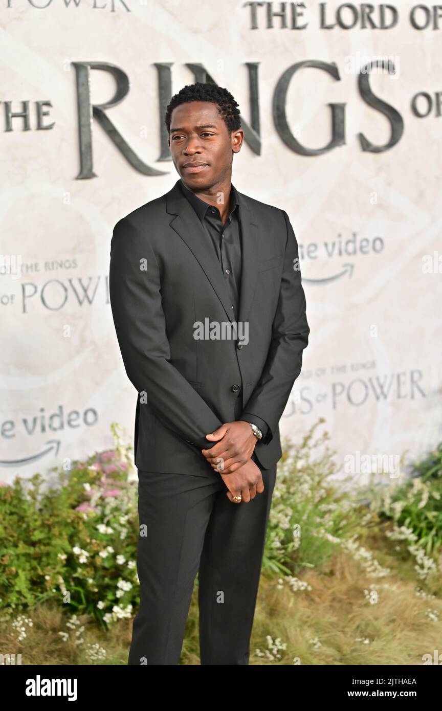 London, UK. - 30th August 2022. Damson Idris arrives at The Lord of the Rings: The Rings of Power' TV show premiere at the ODEON Luxe West End, Leicester square, London, UK. - 30th August 2022. Stock Photo