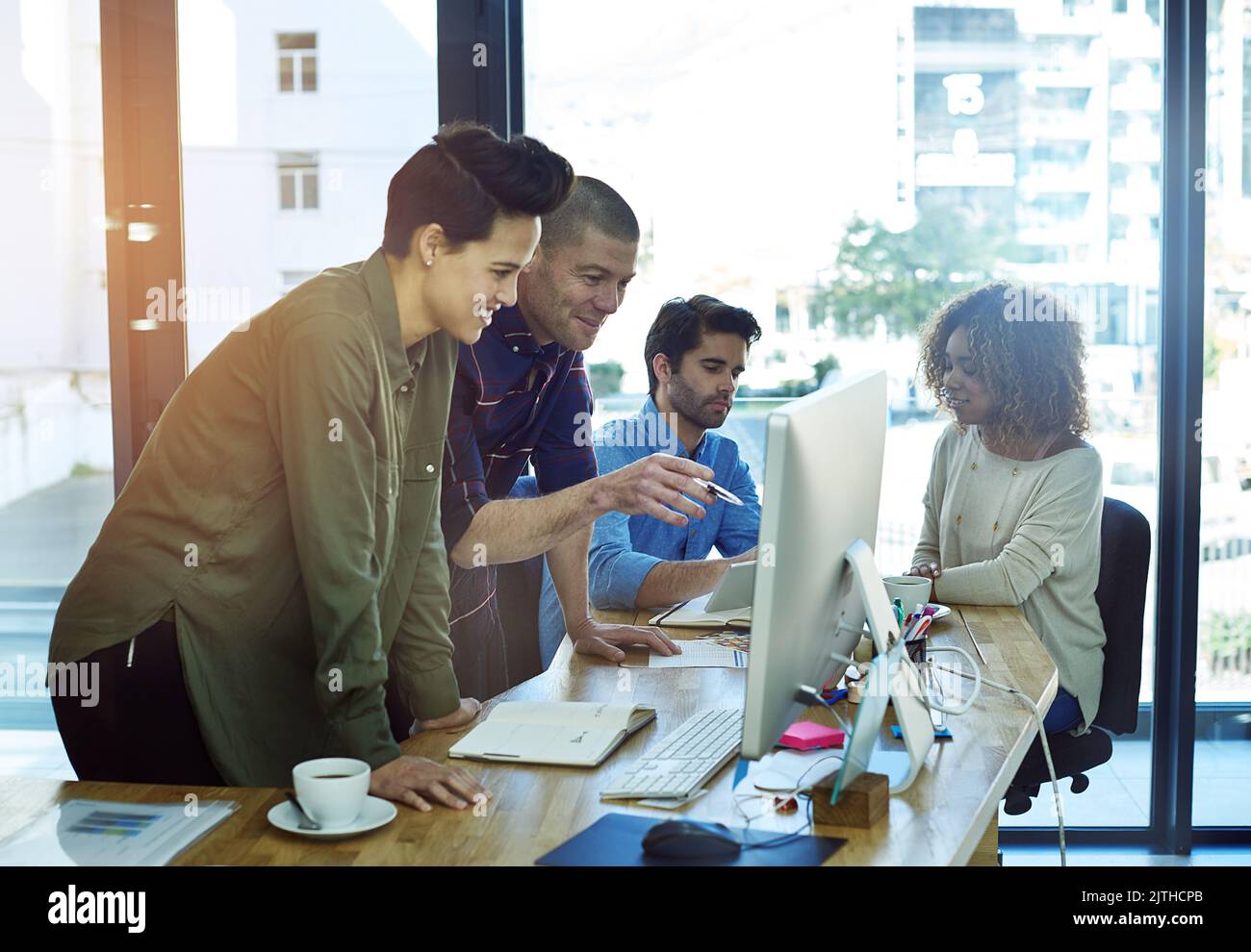 Working as a team gets more done businesspeople working in teams in a